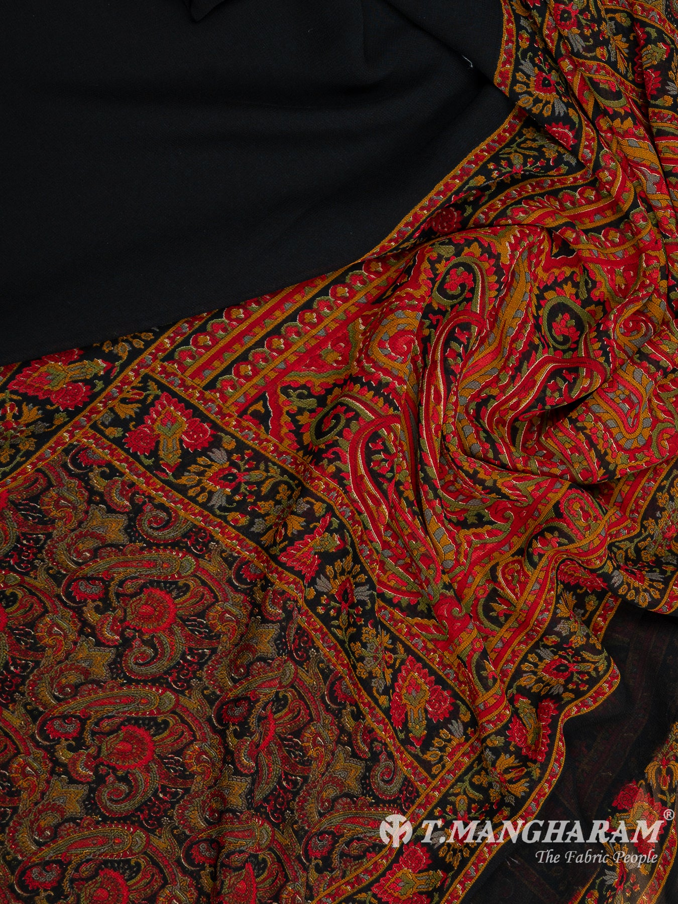 Black Crepe Chudidhar Fabric Set - EH1628 view-4