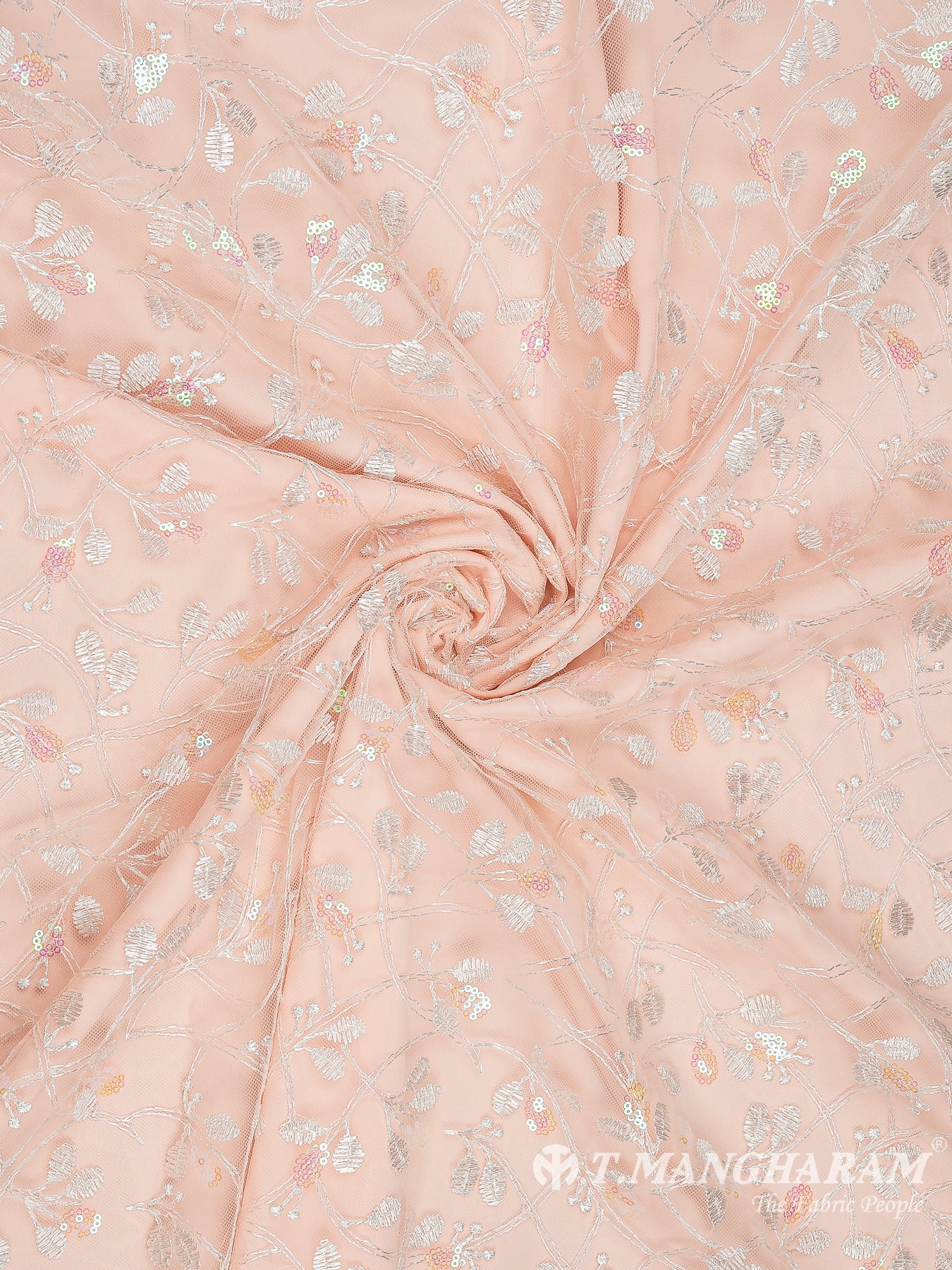 Peach Fancy Net Fabric - EB6852 view-1