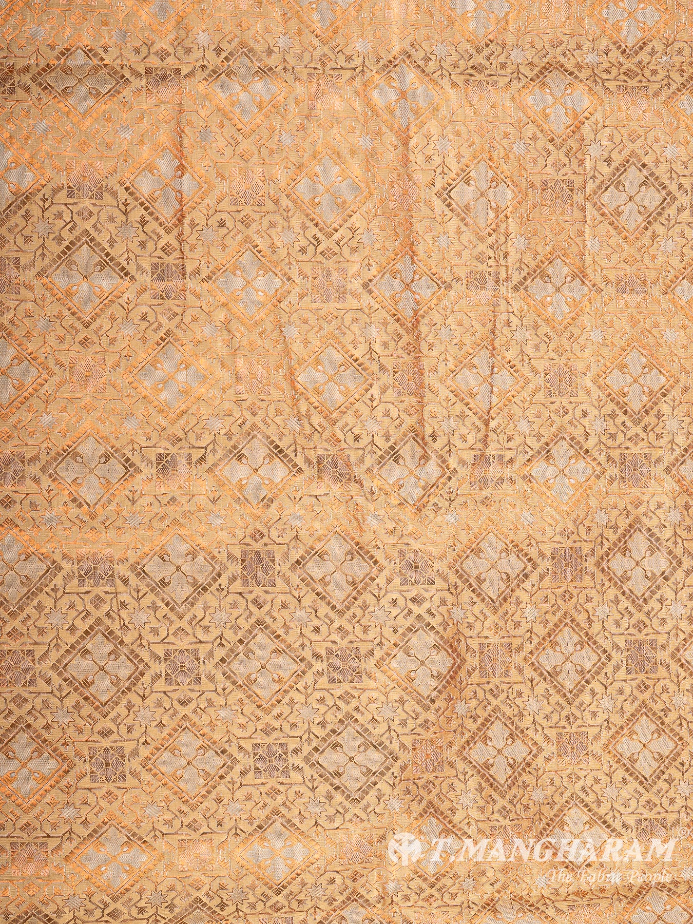 Peach Semi Banaras Fabric - EB6711 view-3