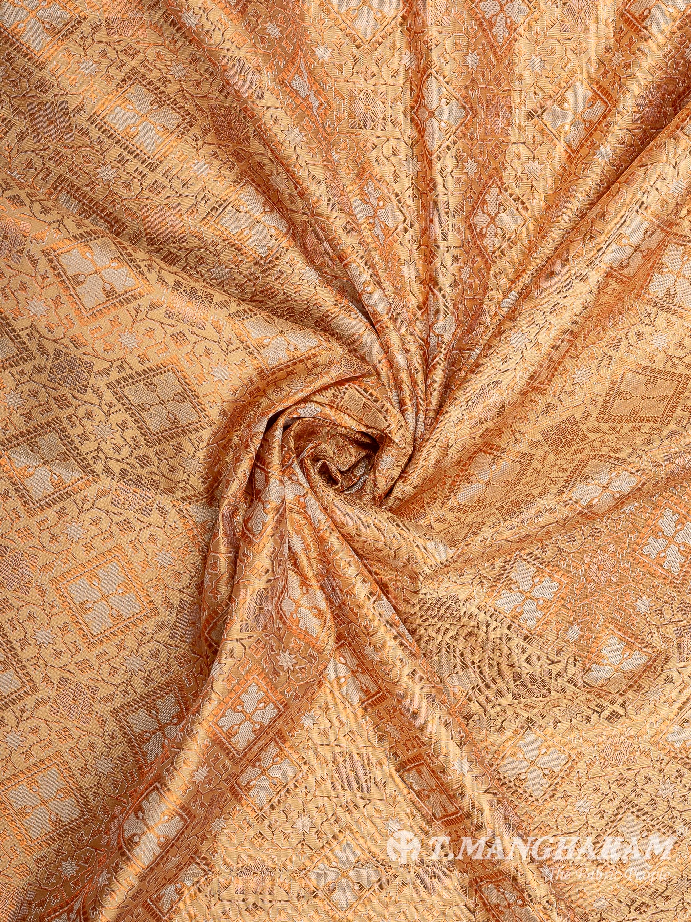 Peach Semi Banaras Fabric - EB6711 view-1