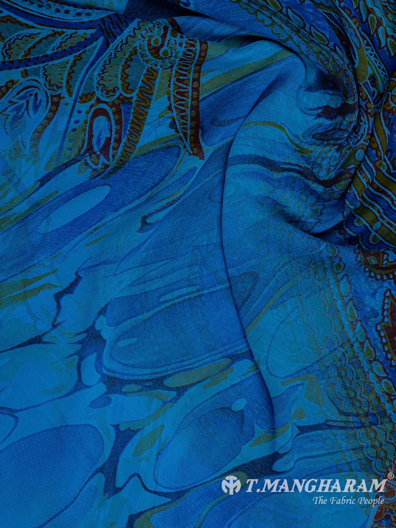 Blue Crepe Chudidhar Fabric Set - EH1679 view-3