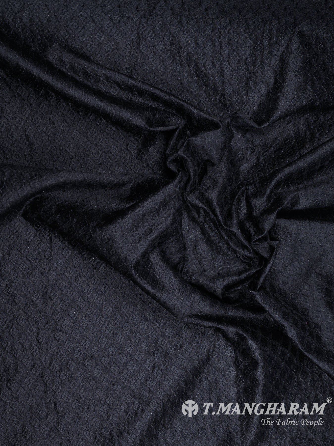 Black Raw Silk Fabric - EC7959 view-4