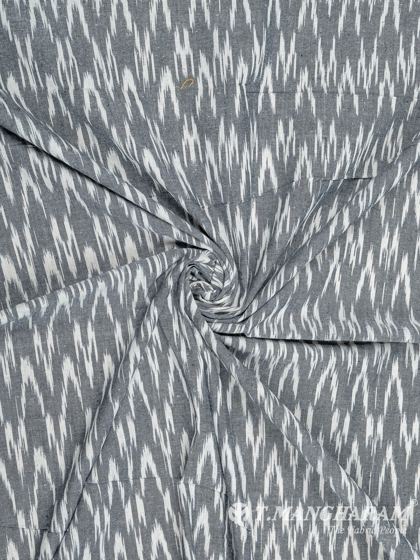 Grey Cotton Ikat Print Fabric - EB5844 view-1