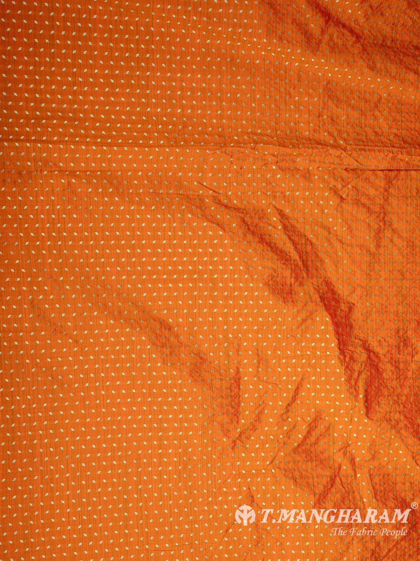 Orange Semi Banaras Fabric - EC10105 view-3