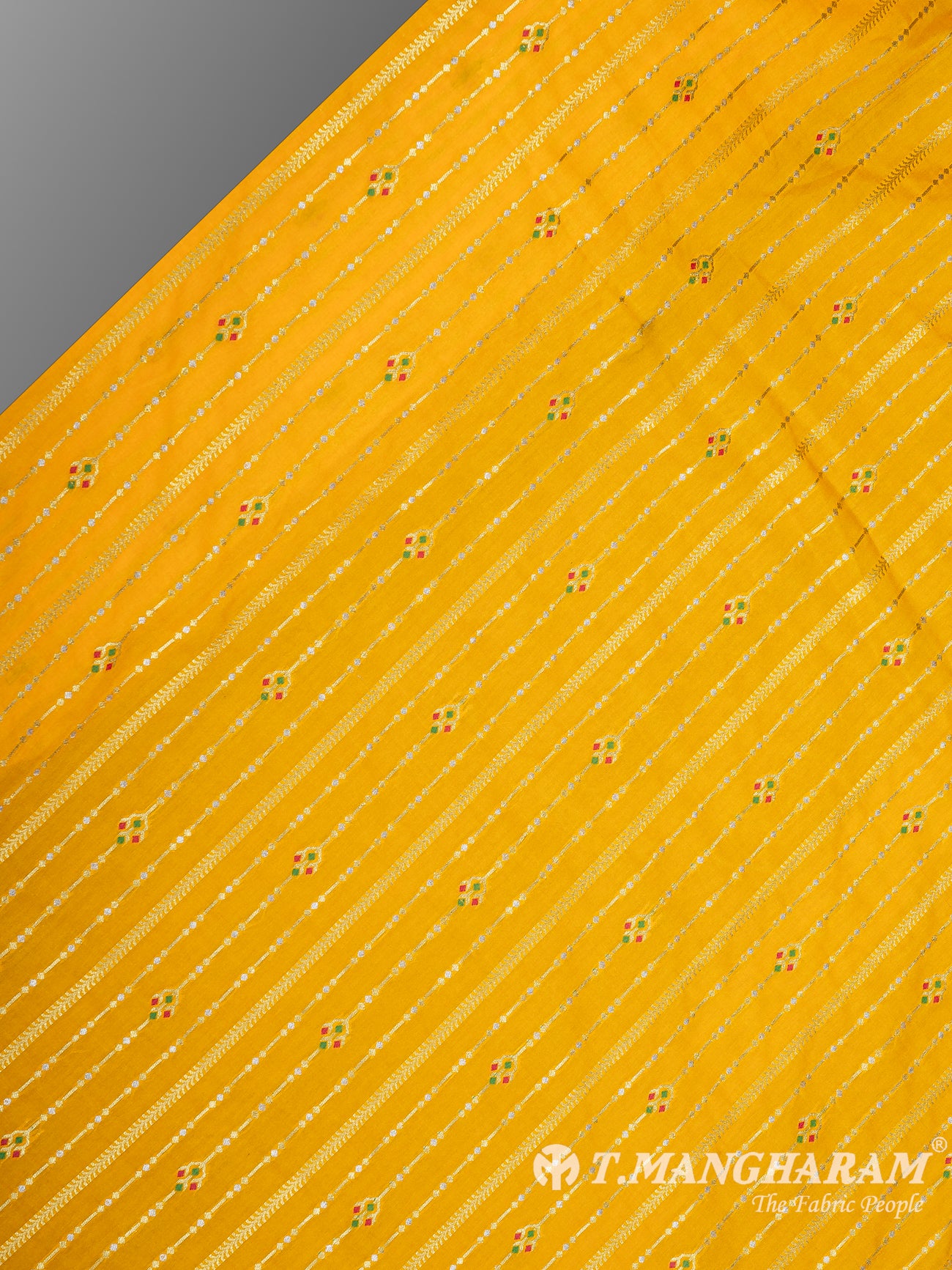 Yellow Banaras Fabric - EC9487 view-2