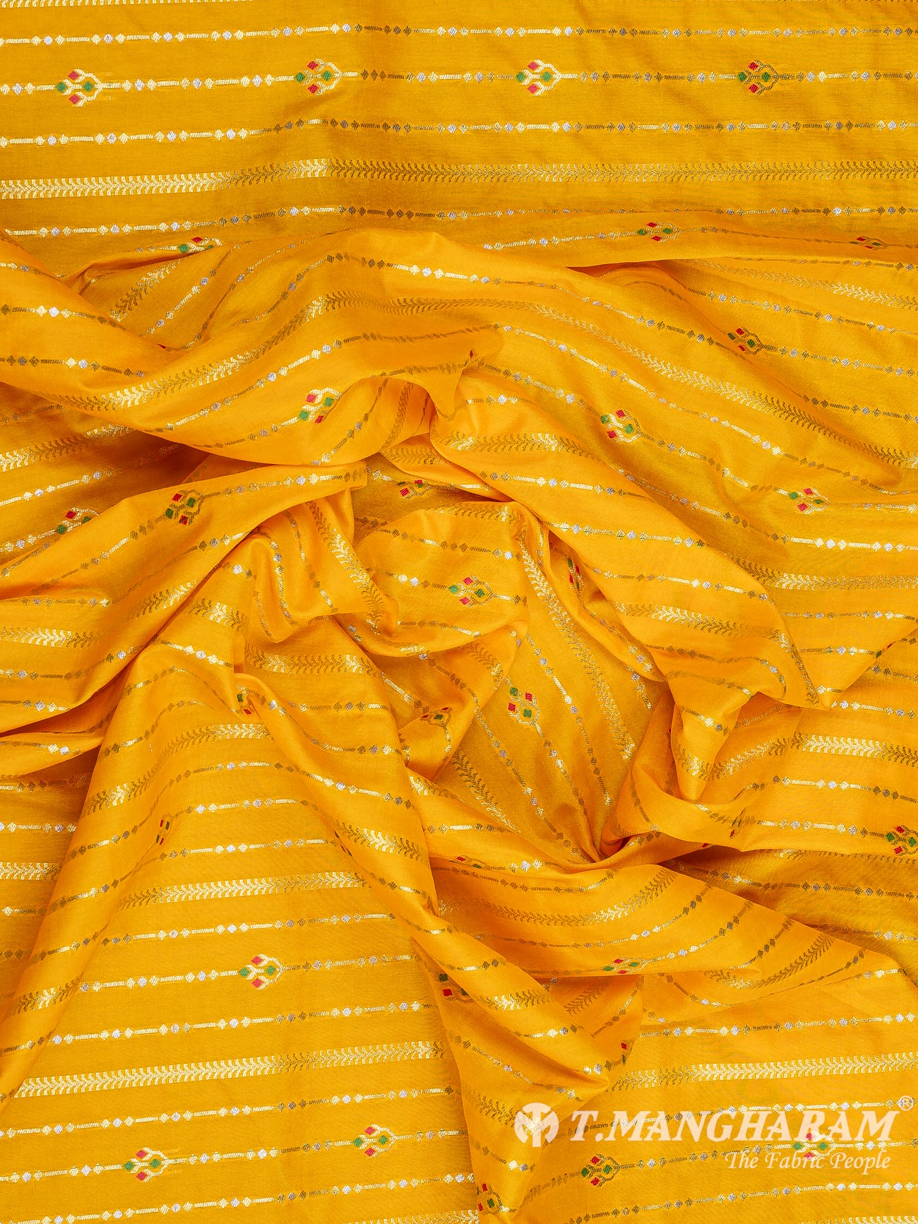 Yellow Banaras Fabric - EC9487 view-4