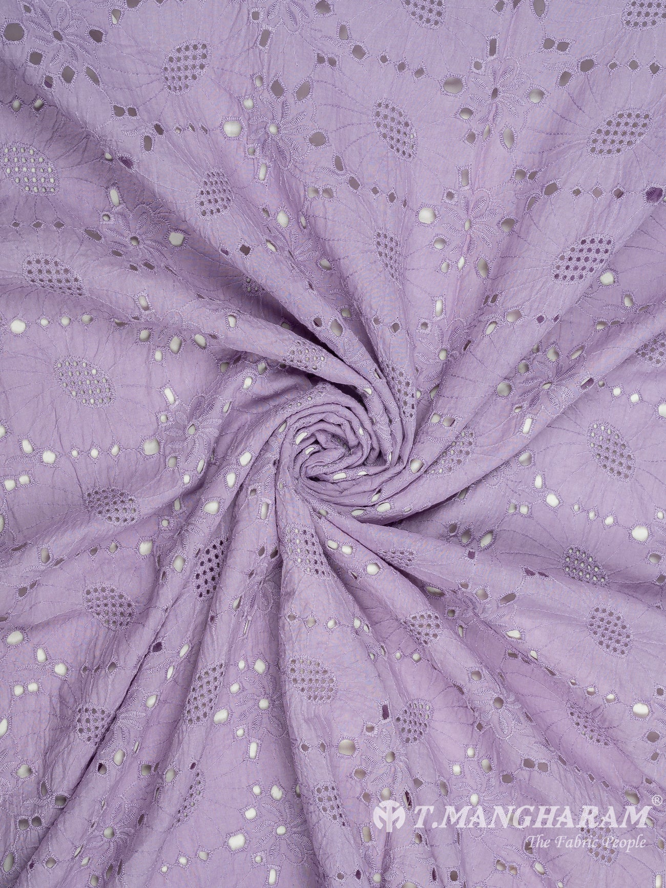 Violet Cotton Embroidery Fabric - EC8598 view-1