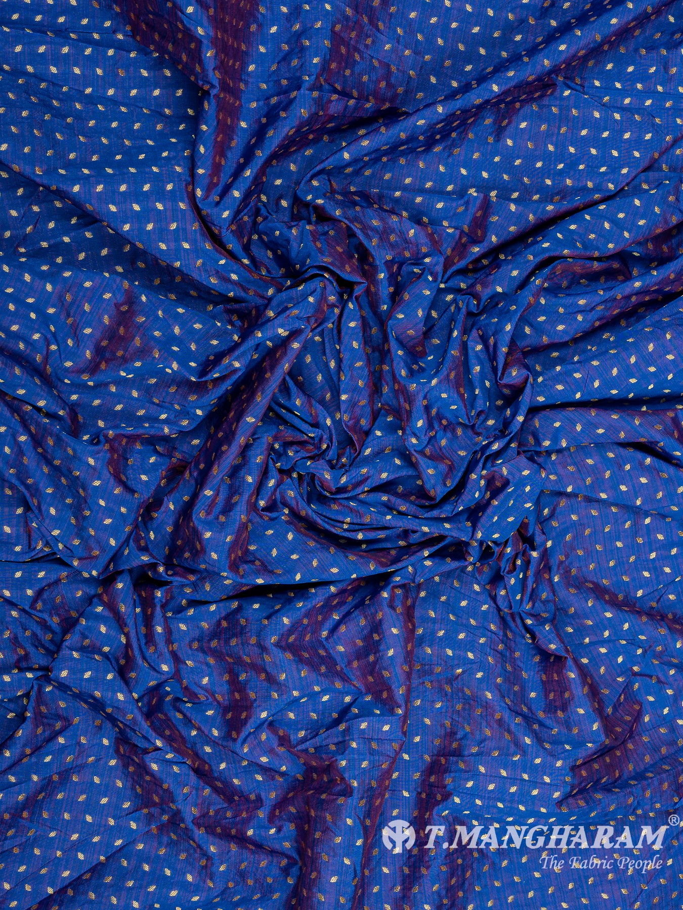 Blue Semi Banaras Fabric - EC10098 view-4