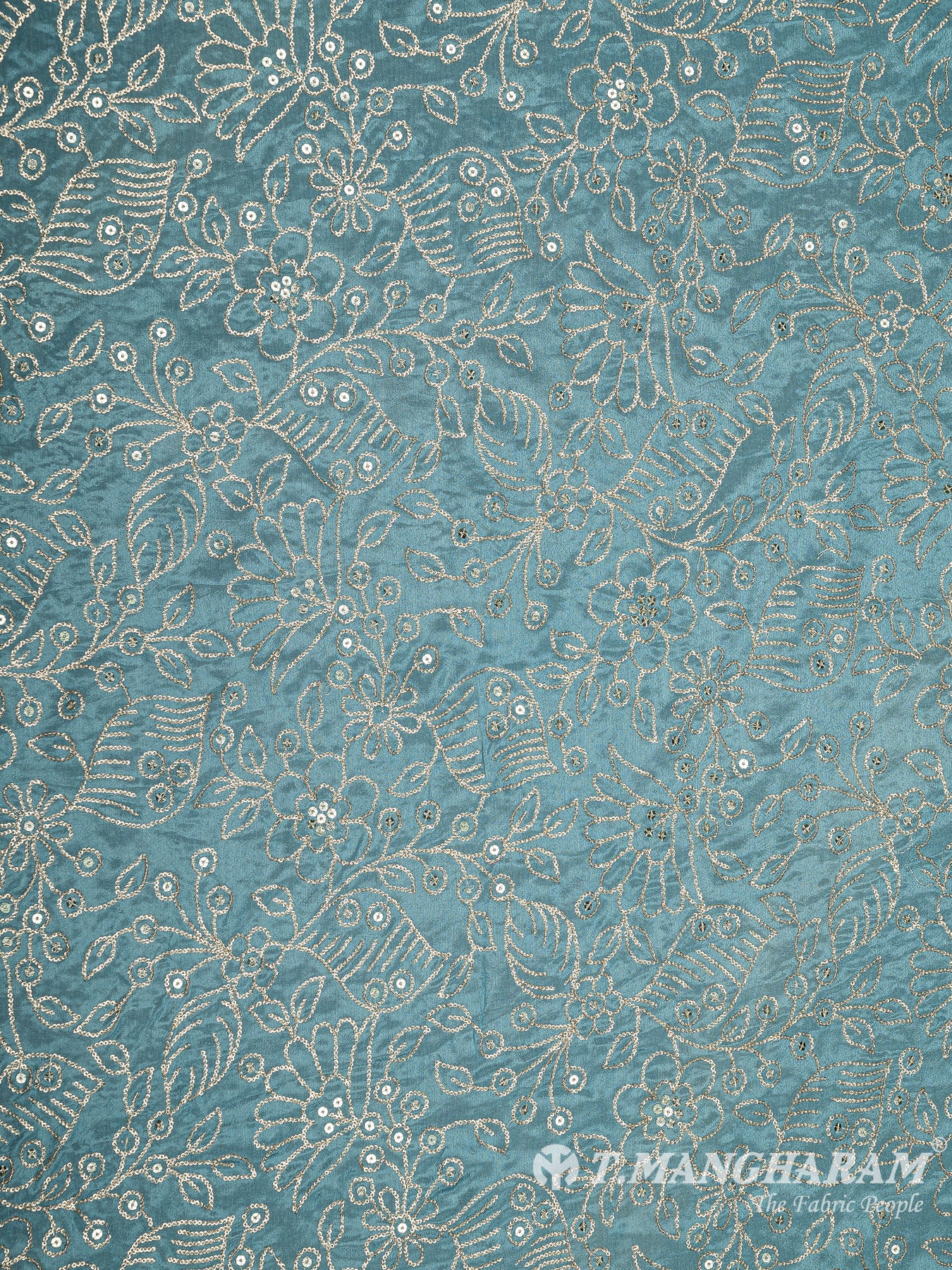 Blue Chinnon Silk Fabric - EC8293 view-3