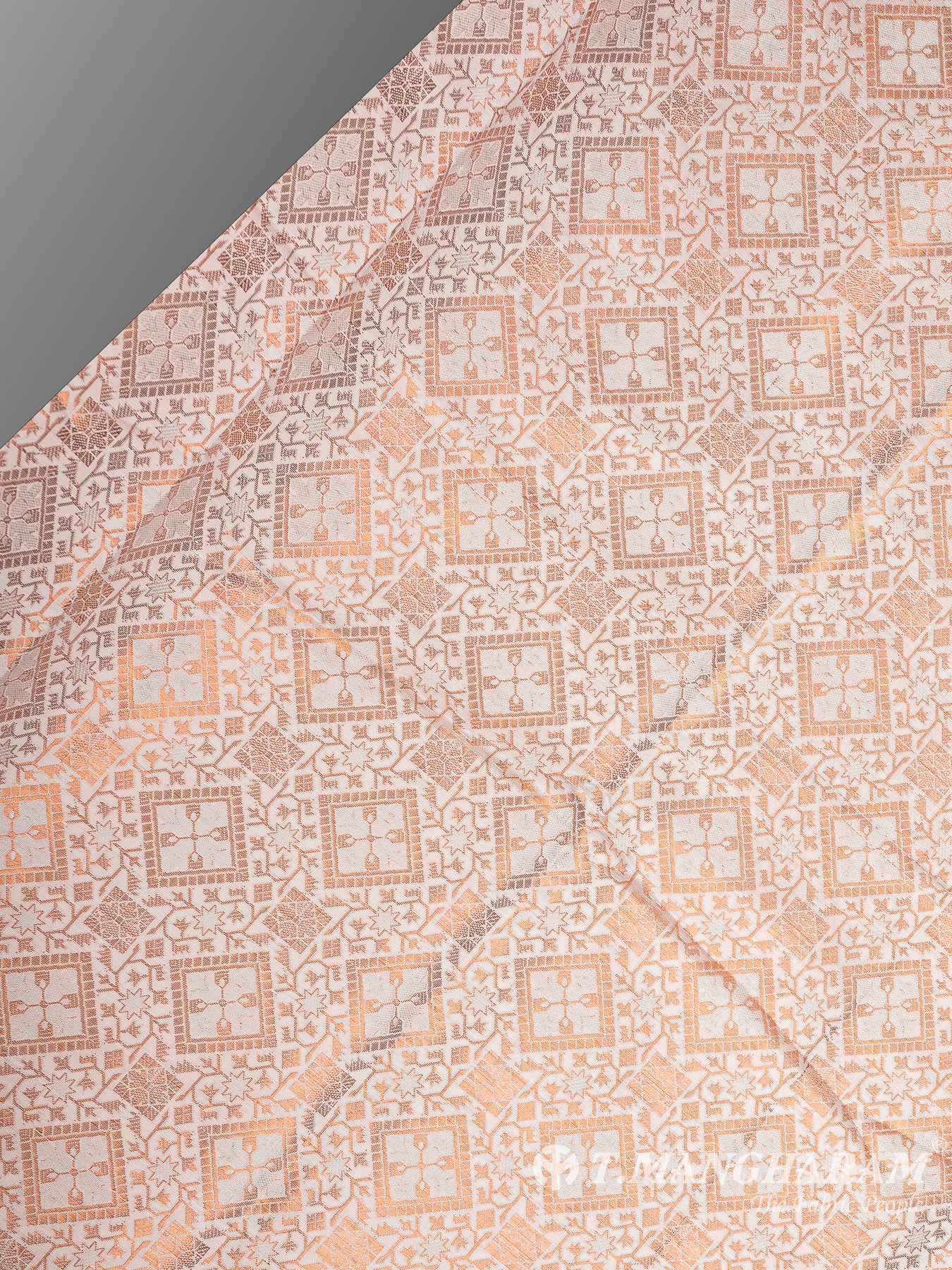 Cream Semi Banaras Fabric - EB6712 view-2