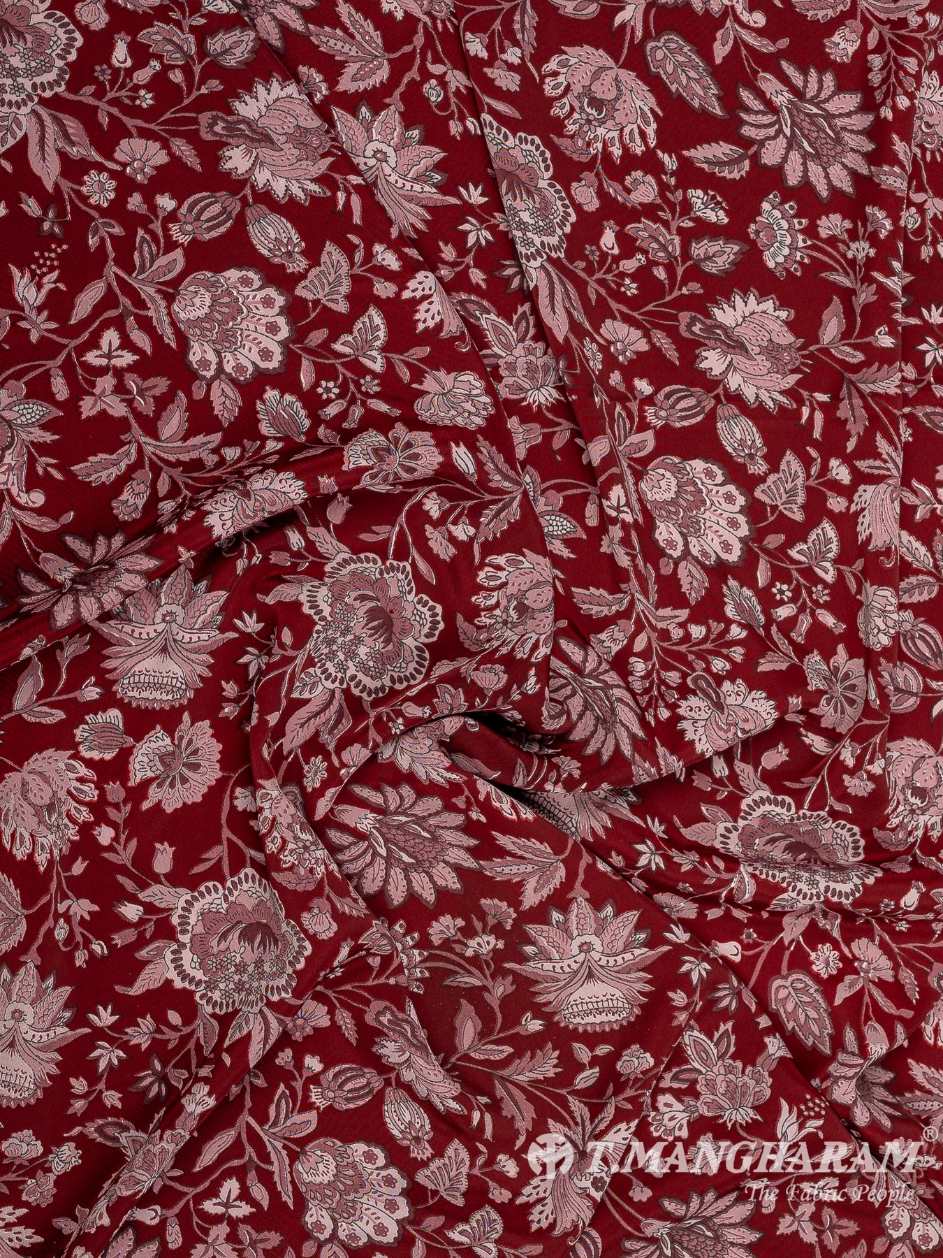 Maroon Crepe Fabric - EB6907 view-4
