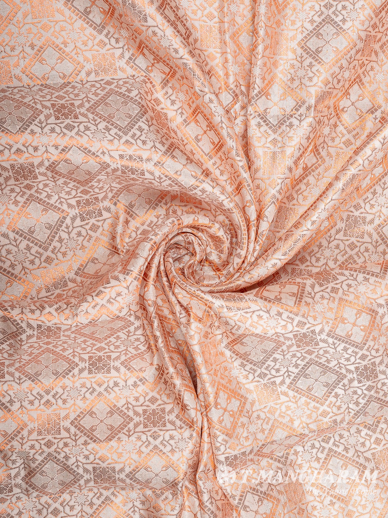 Cream Semi Banaras Fabric - EB6712 view-1