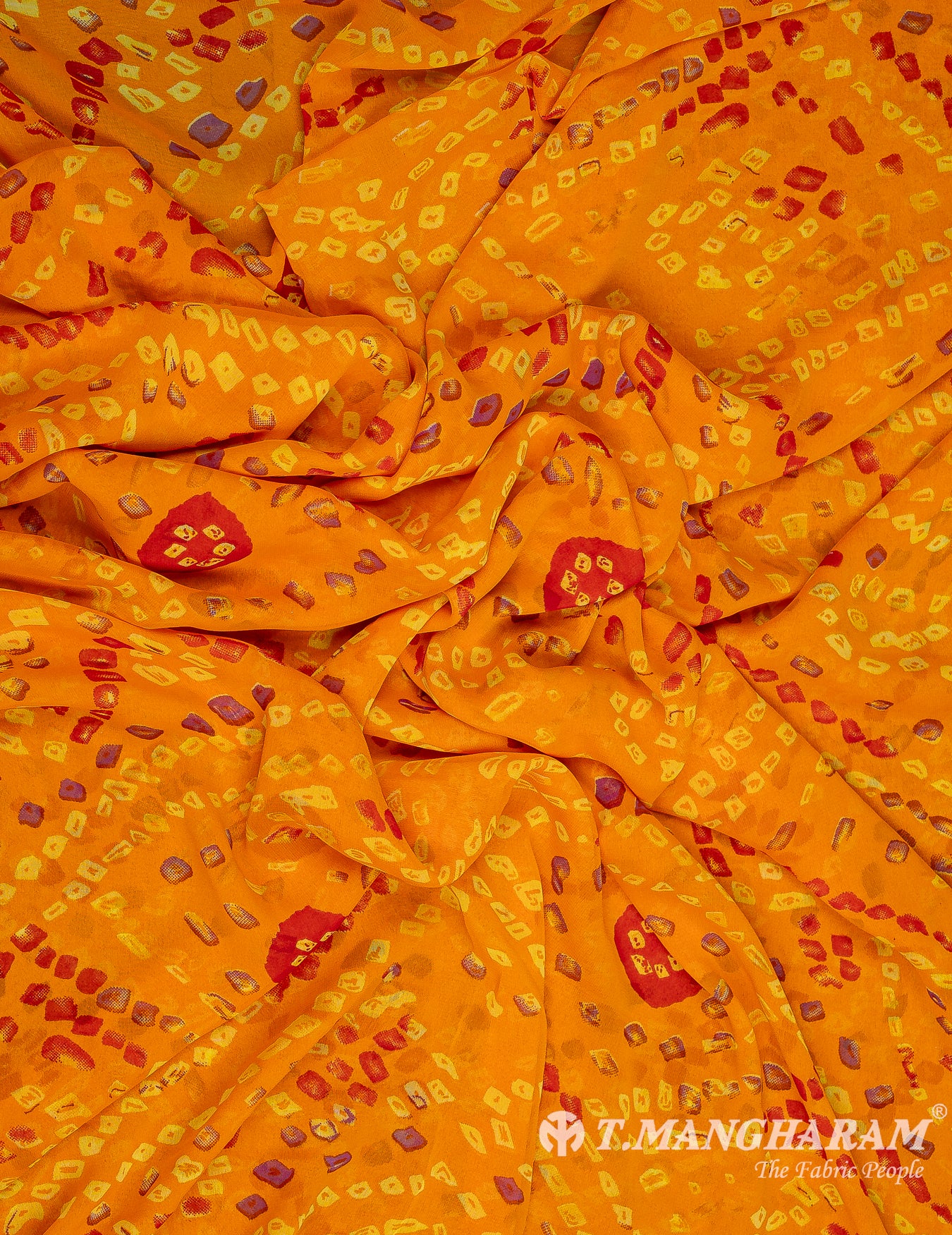 Yellow Georgette Fabric - EC9862 view-4