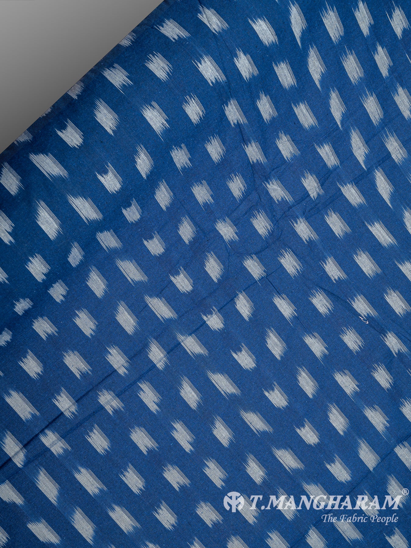 Blue Cotton Ikat Print Fabric - EB5834 view-2