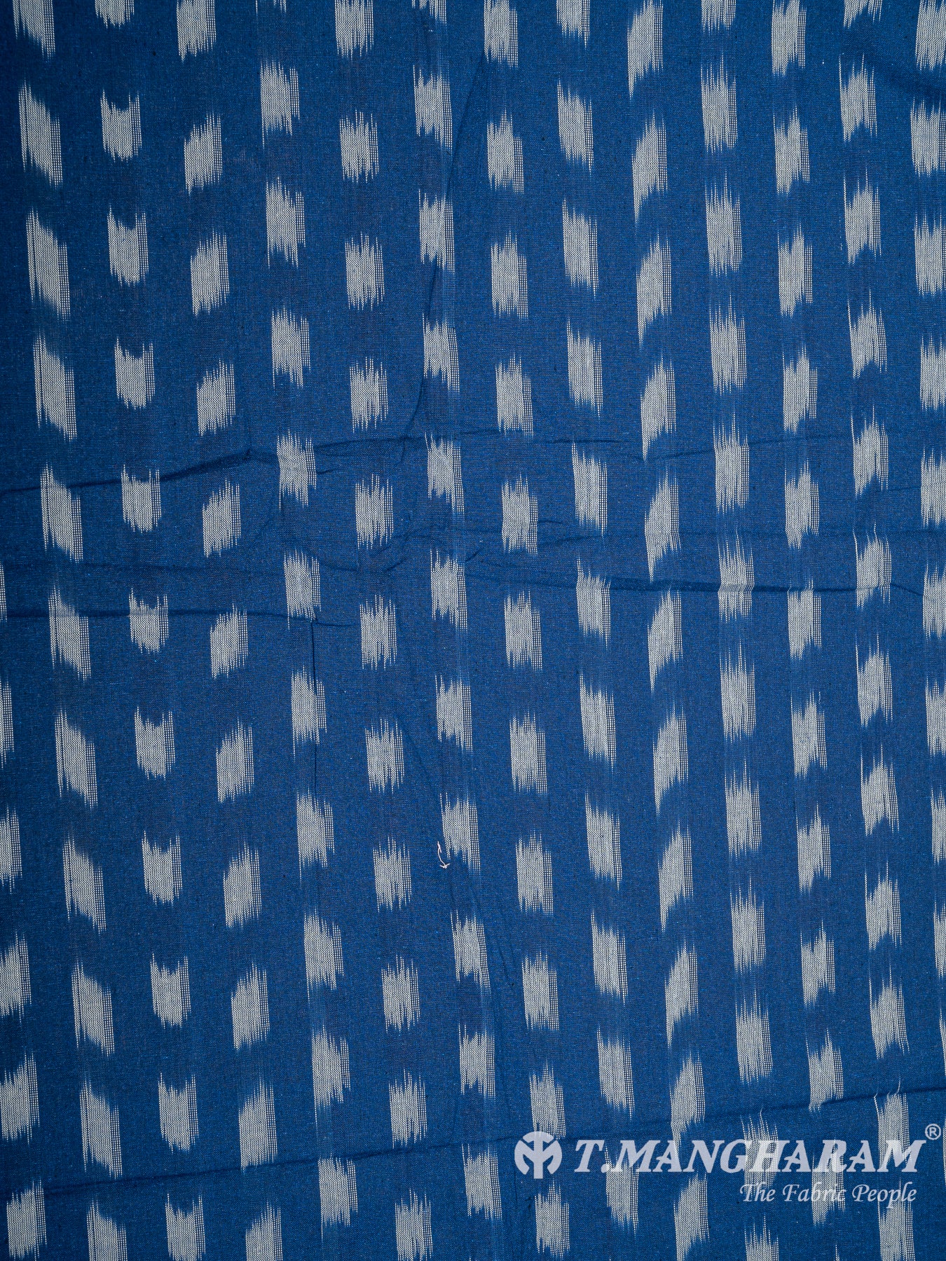 Blue Cotton Ikat Print Fabric - EB5834 view-3