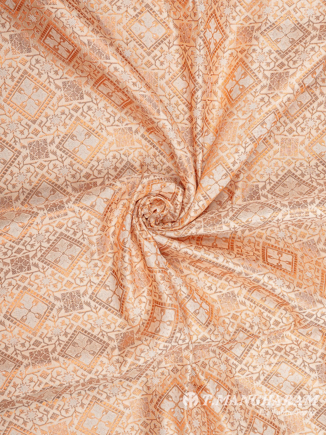 Light Peach Semi Banaras Fabric - EB6710 view-1