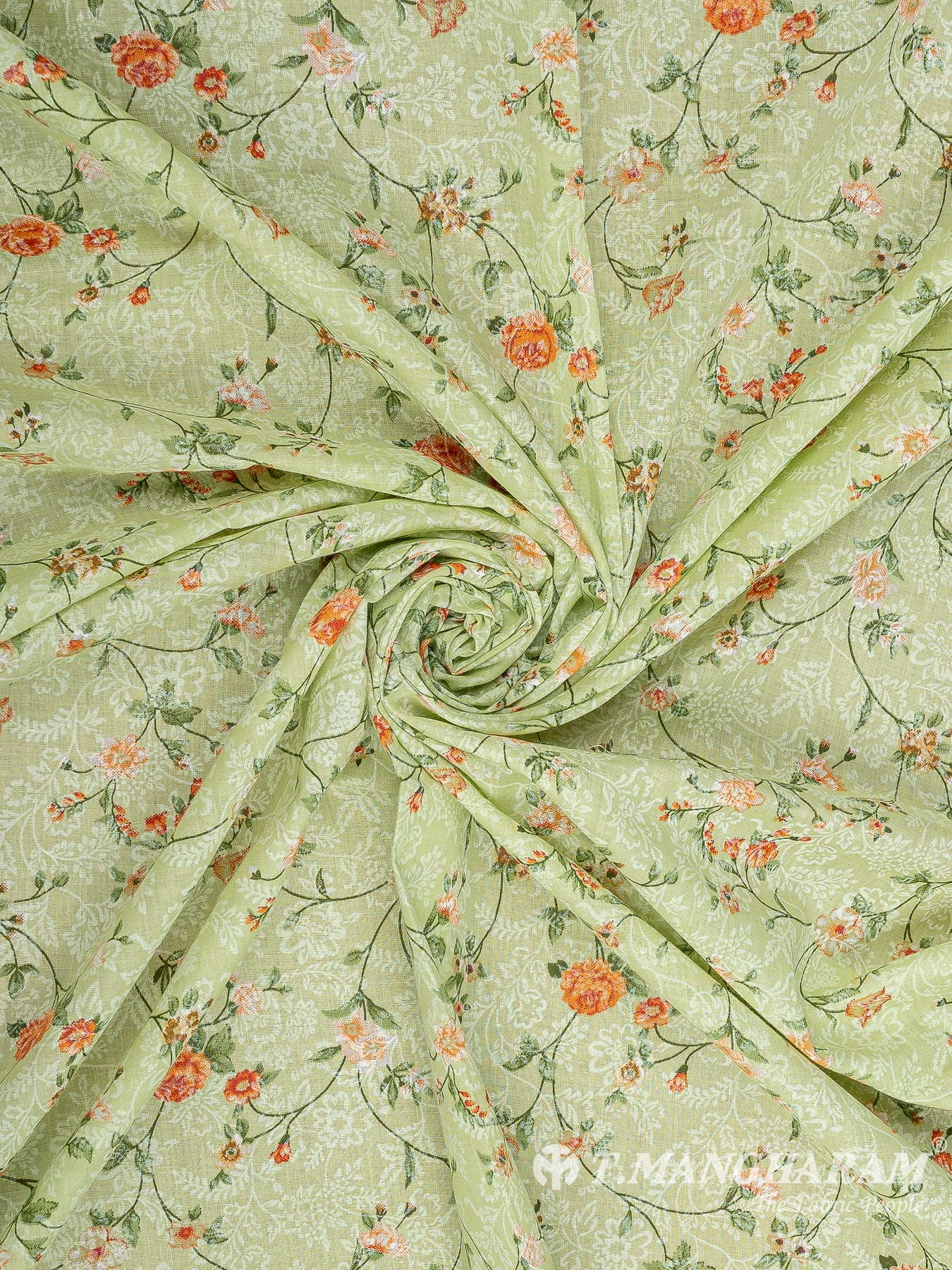 Green Cotton Fabric - EB7885 view-1