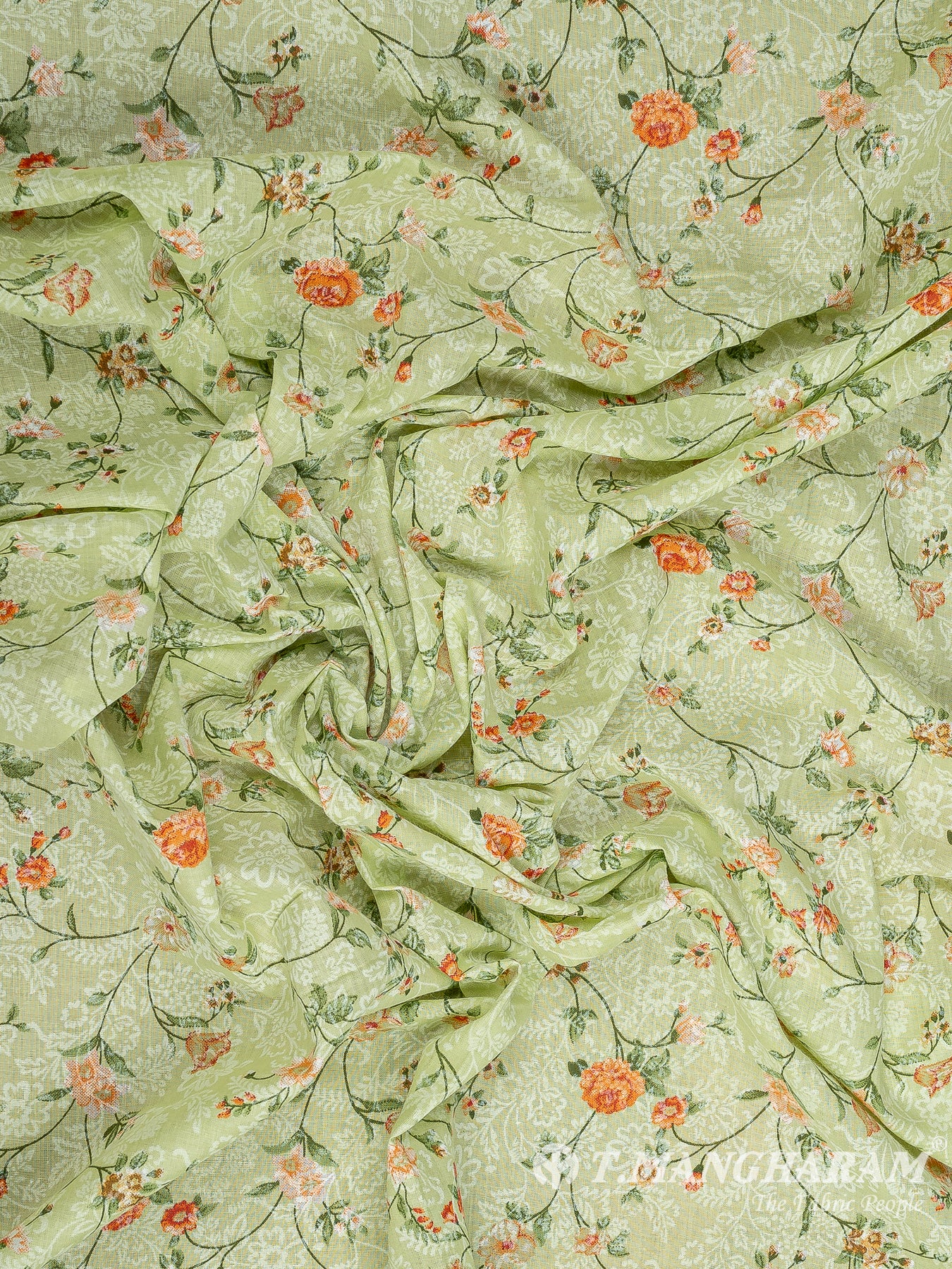 Green Cotton Fabric - EB7885 view-4