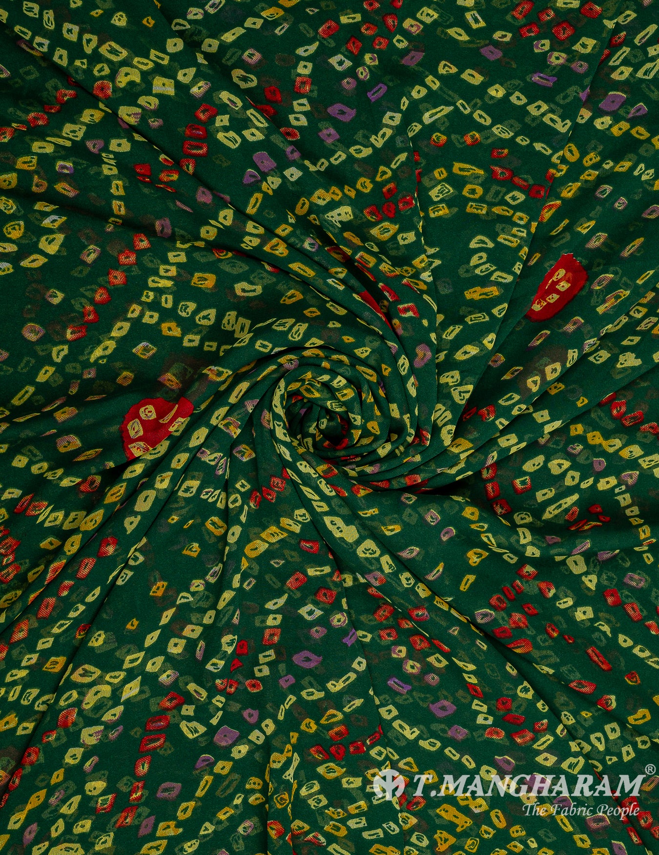 Green Georgette Fabric - EC9863 view-1