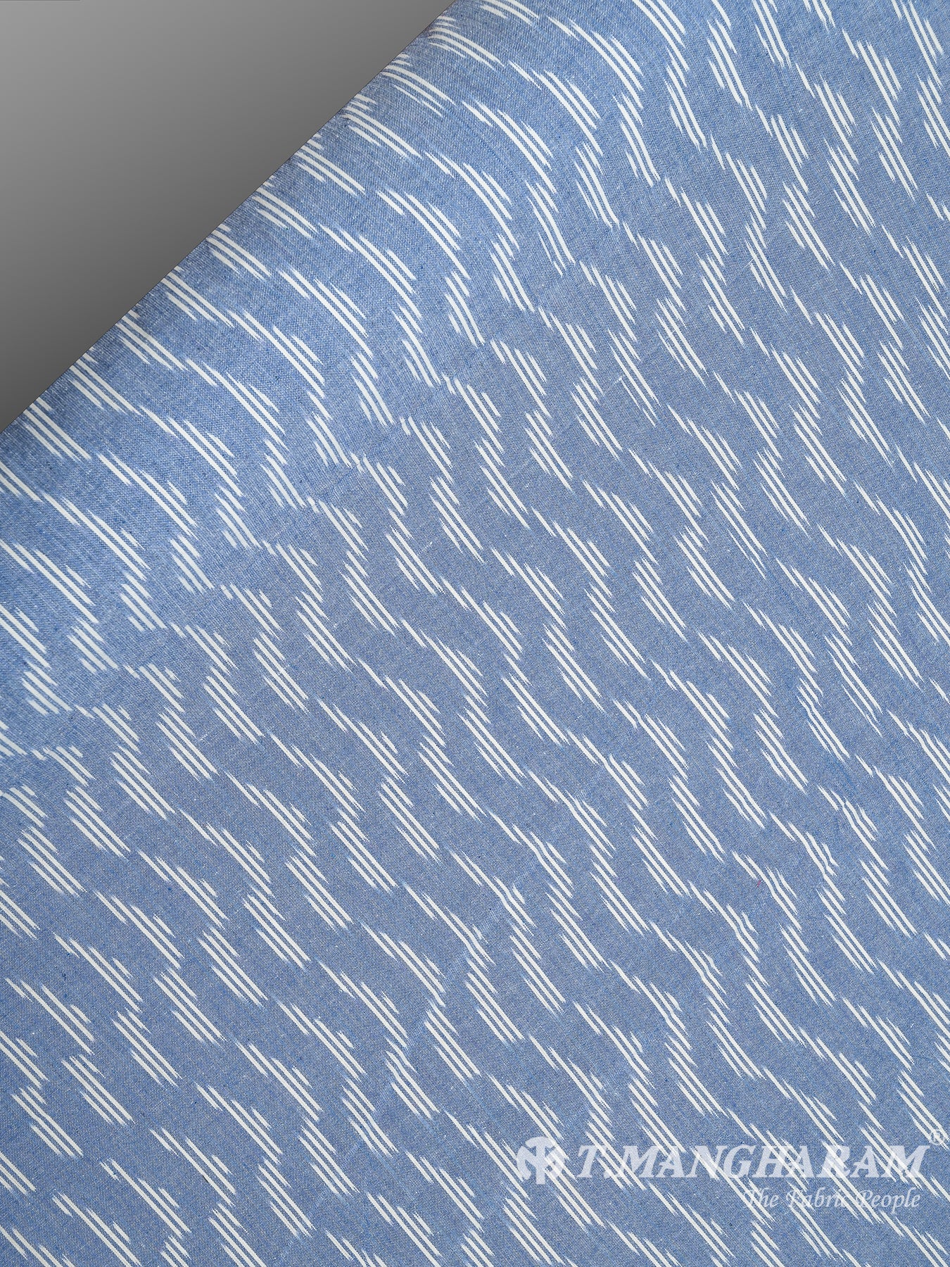 Blue Cotton Ikat Print Fabric - EB5832 view-2
