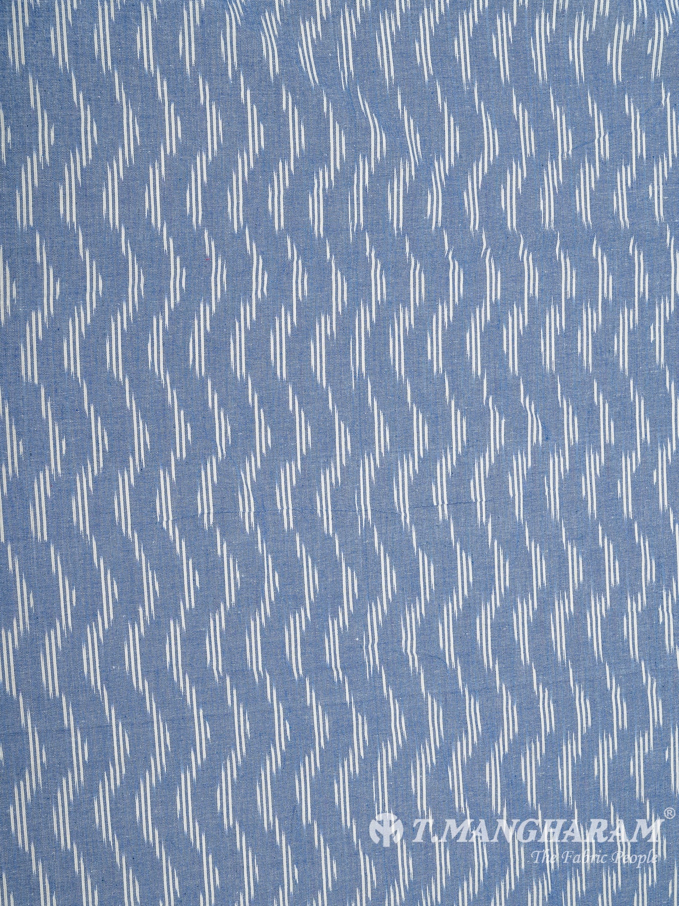 Blue Cotton Ikat Print Fabric - EB5832 view-3