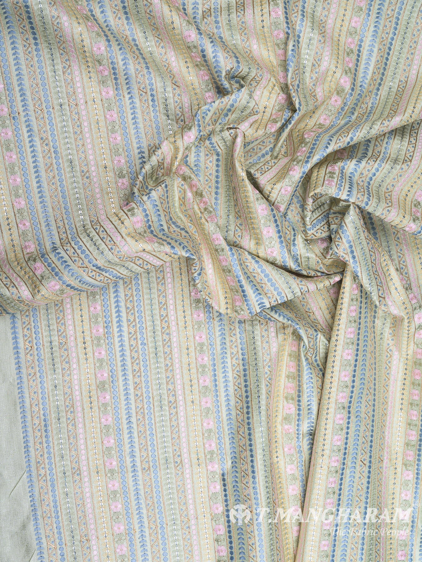 Green Raw Silk Fabric - EC7961 view-4