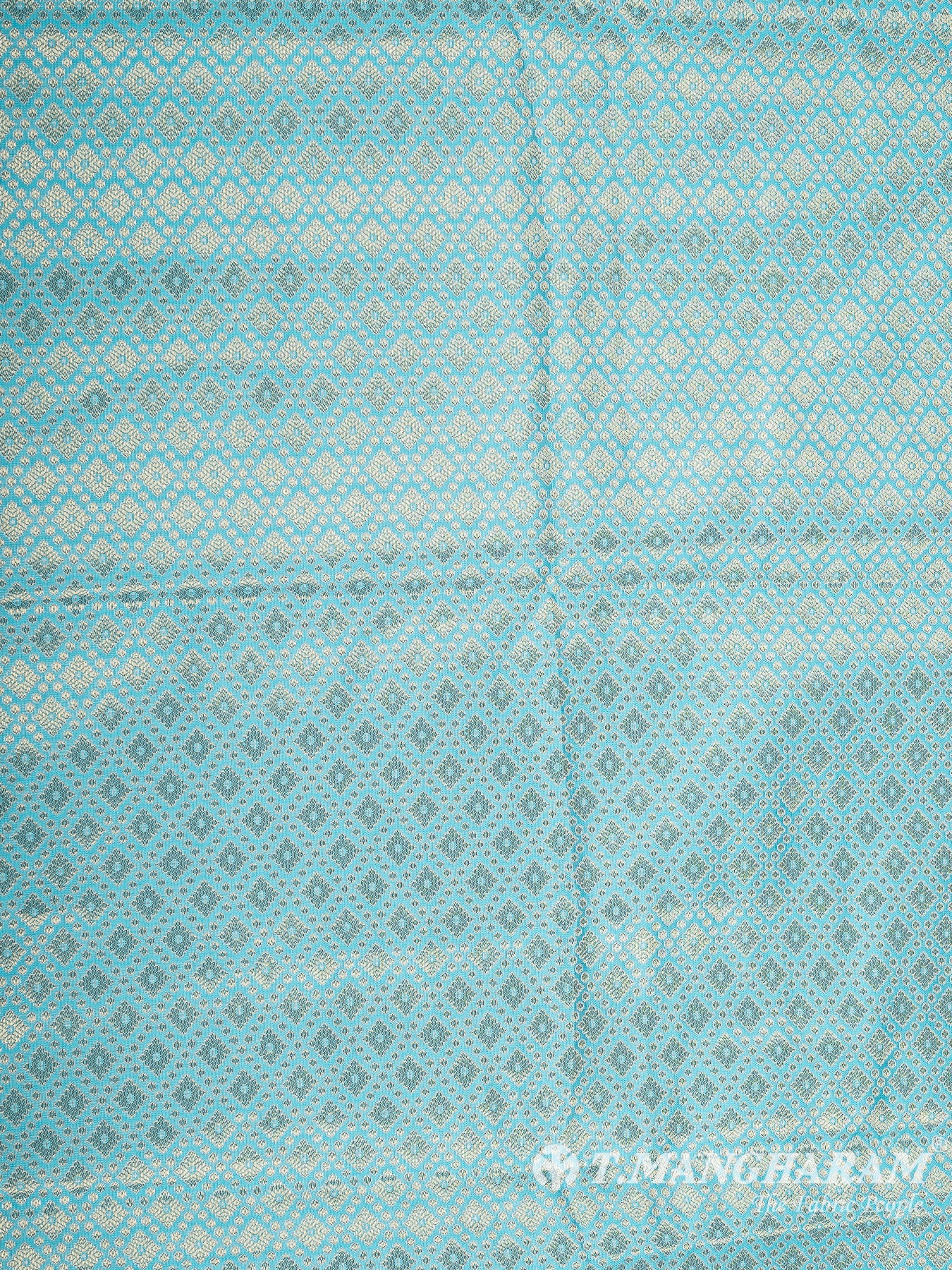 Blue Semi Banaras Fabric - EB6713 view-4
