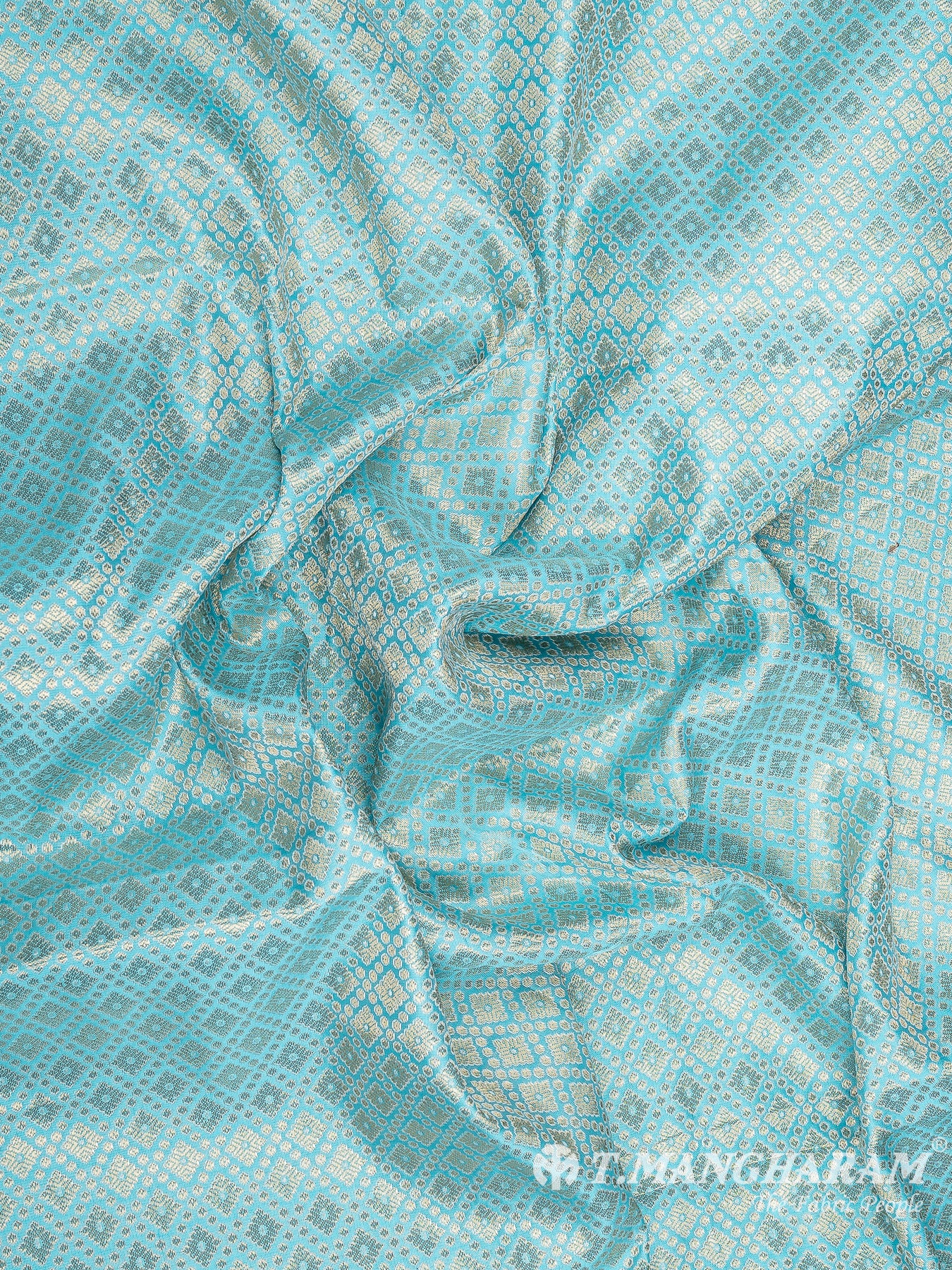 Blue Semi Banaras Fabric - EB6713 view-2