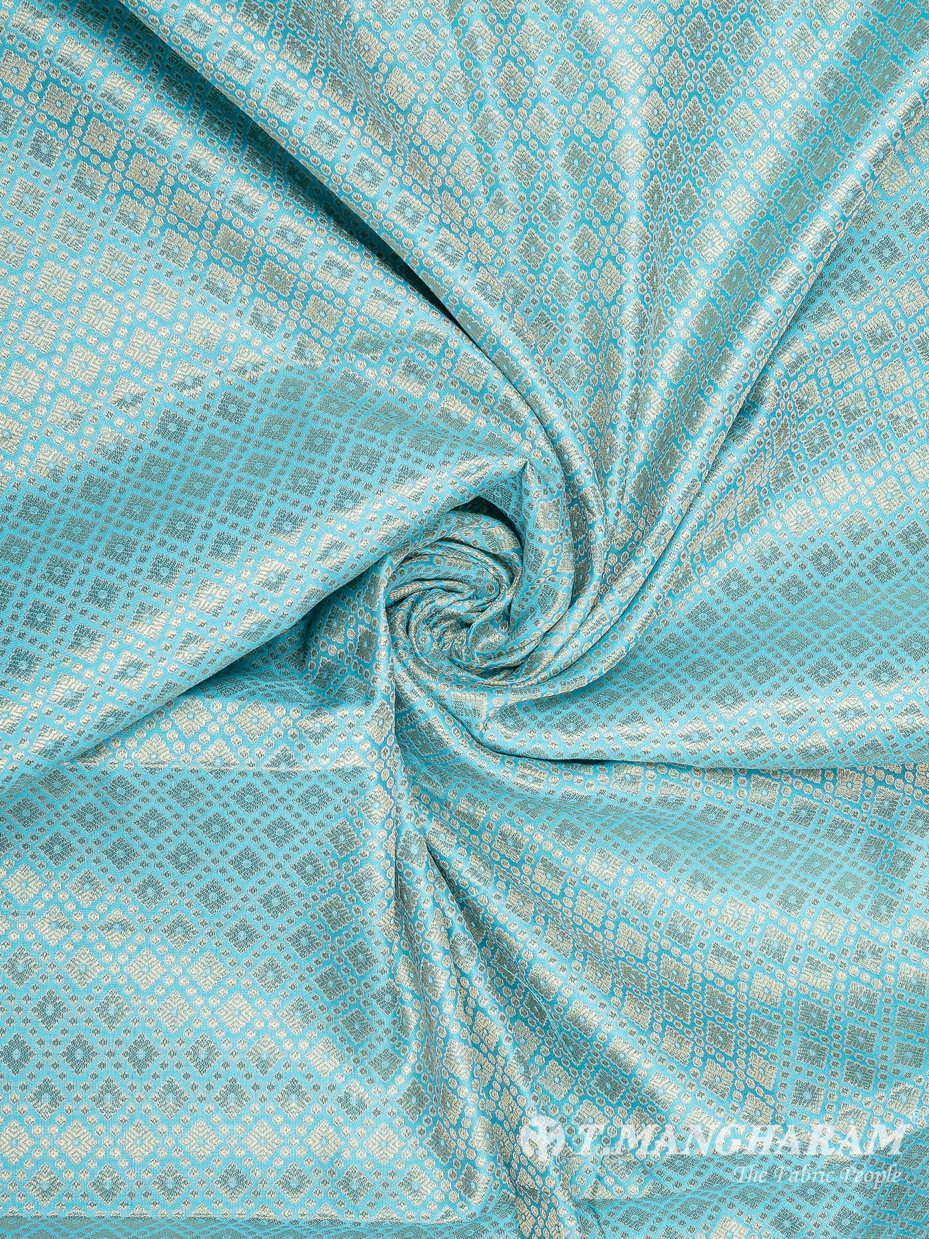Blue Semi Banaras Fabric - EB6713 view-1