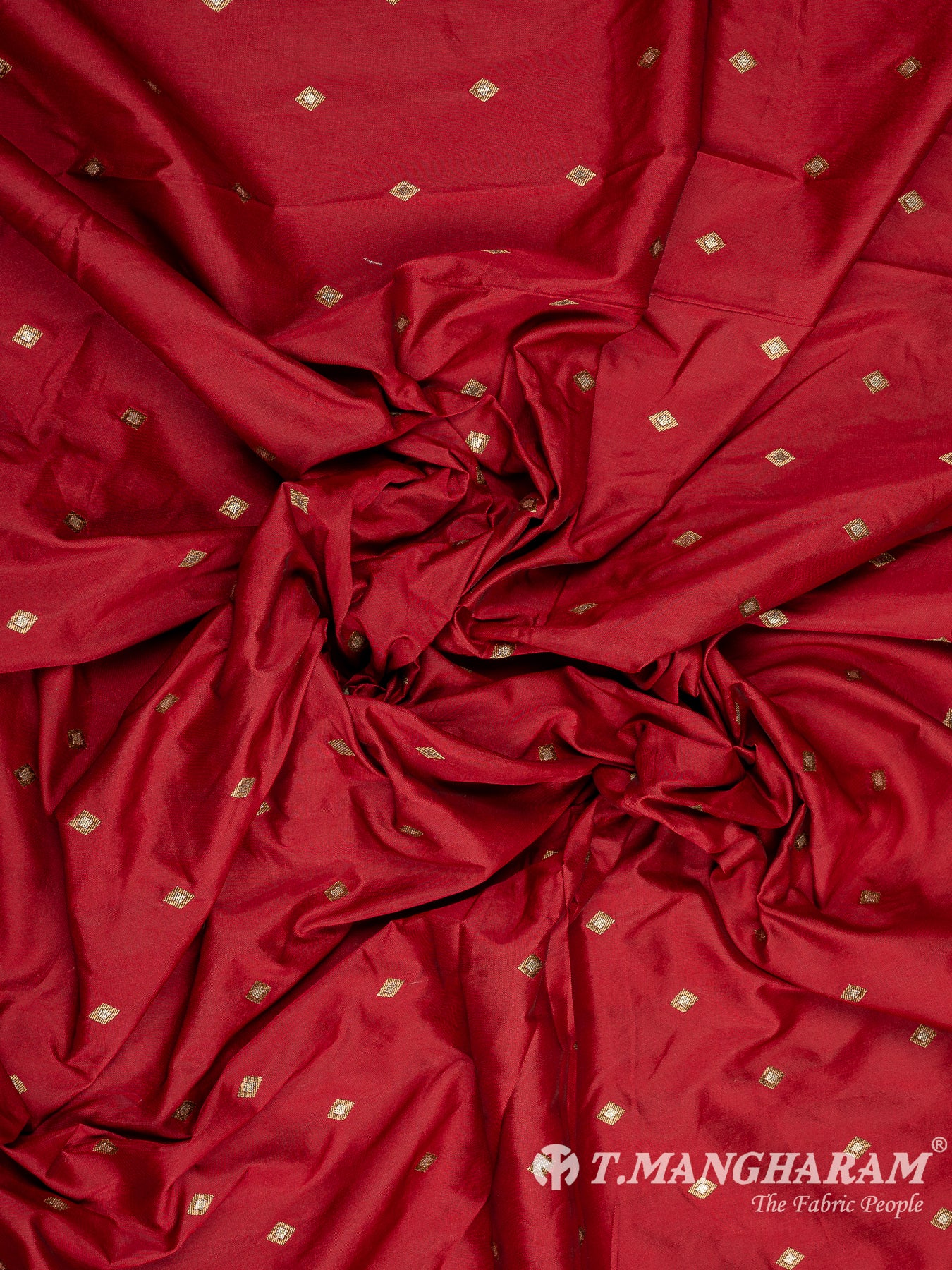 Maroon Semi Banaras Fabric - EC10089 view-4