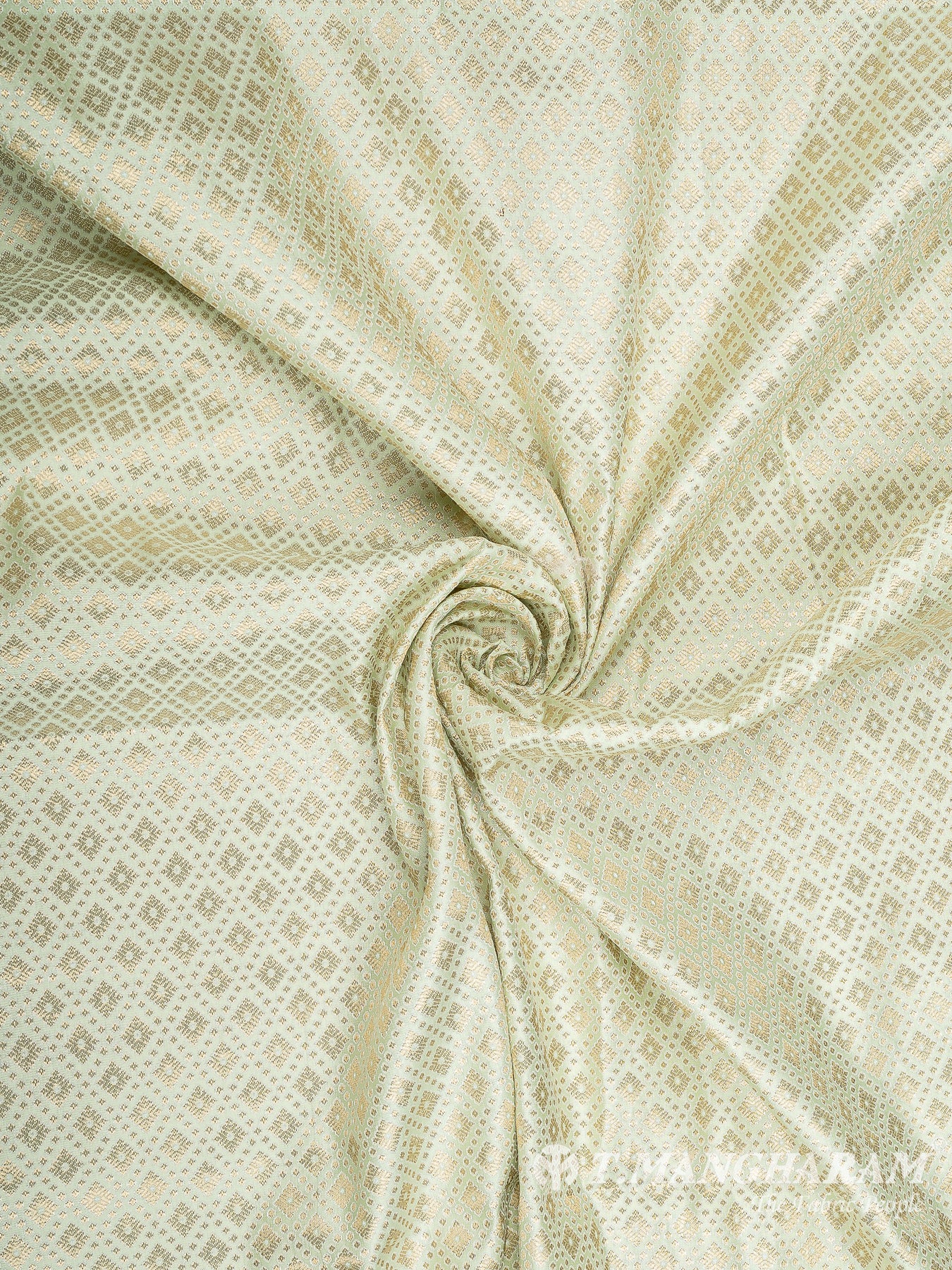 Green Semi Banaras Fabric - EB6720 view-1
