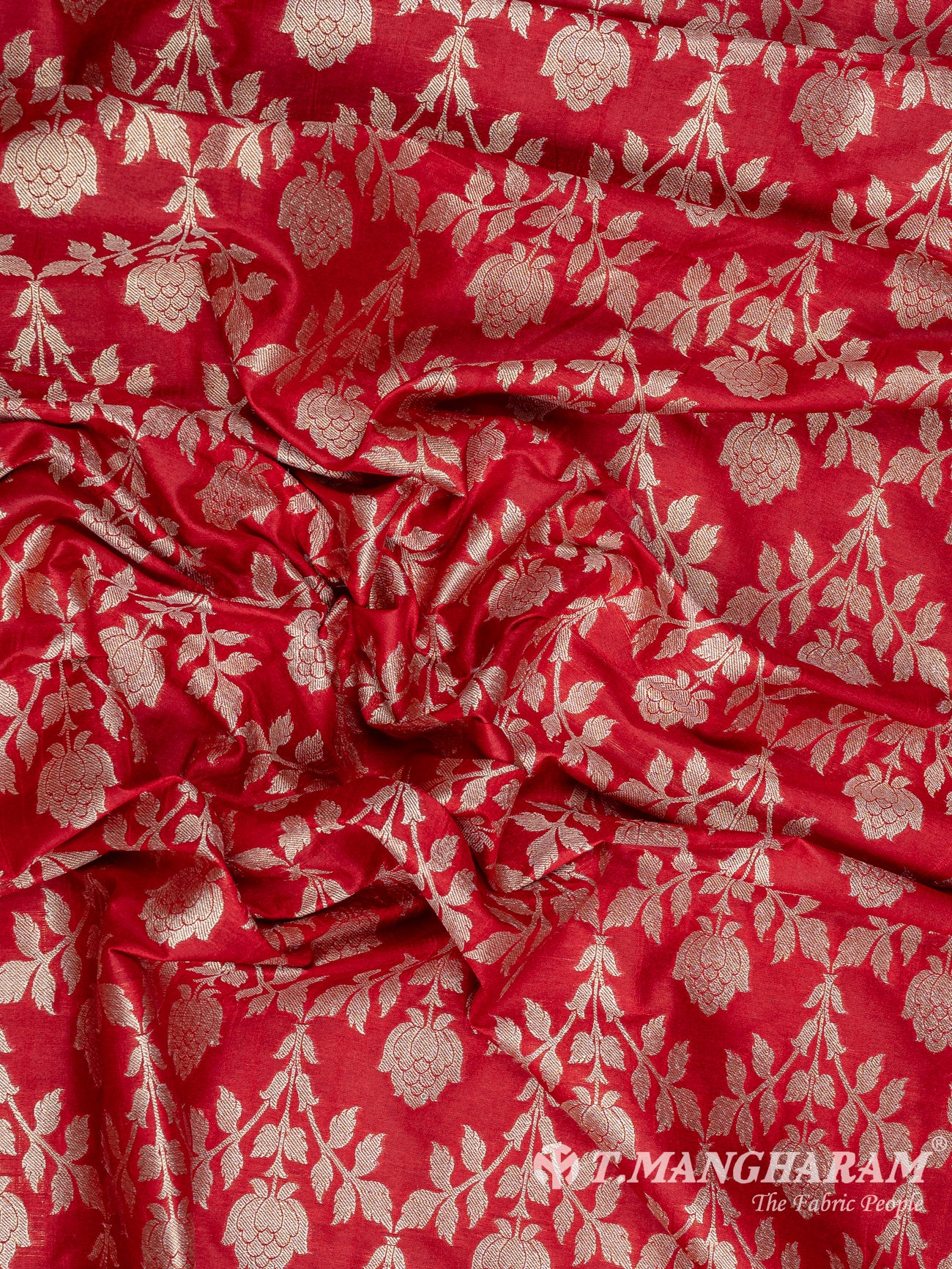 Red Banaras Fabric - EC9436 view-4