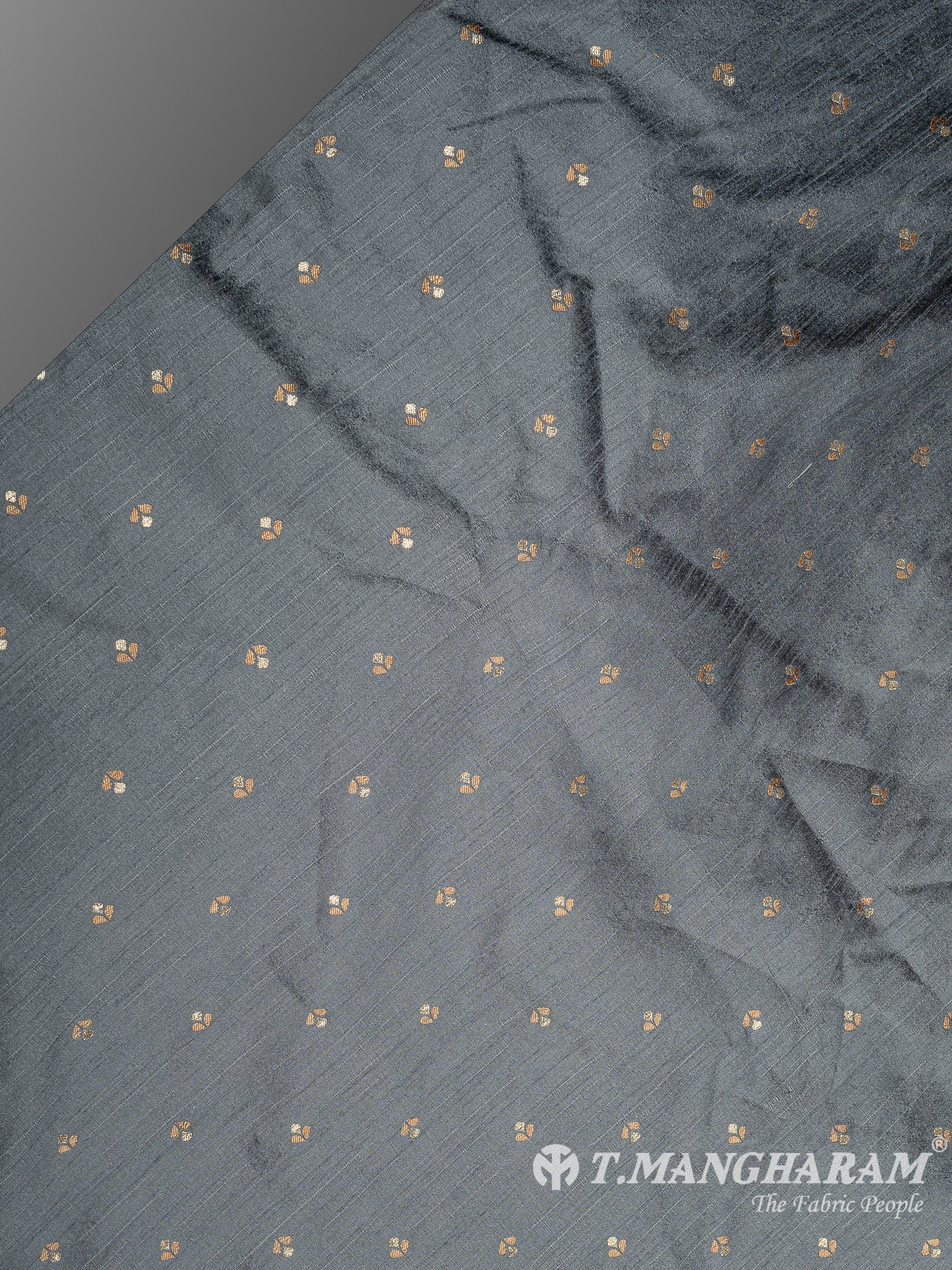 Grey Semi Banaras Fabric - EC10133 view-2