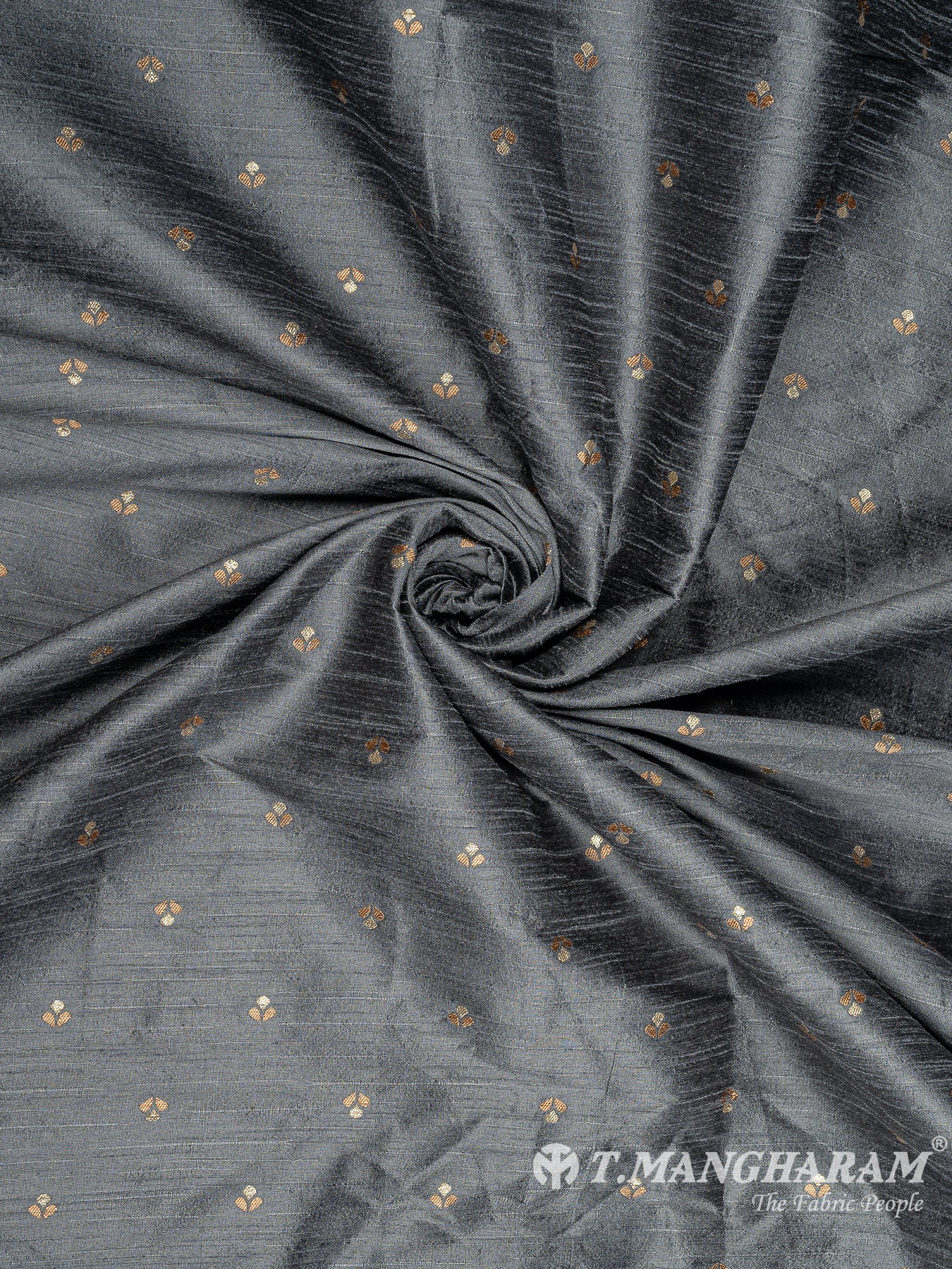 Grey Semi Banaras Fabric - EC10133 view-1