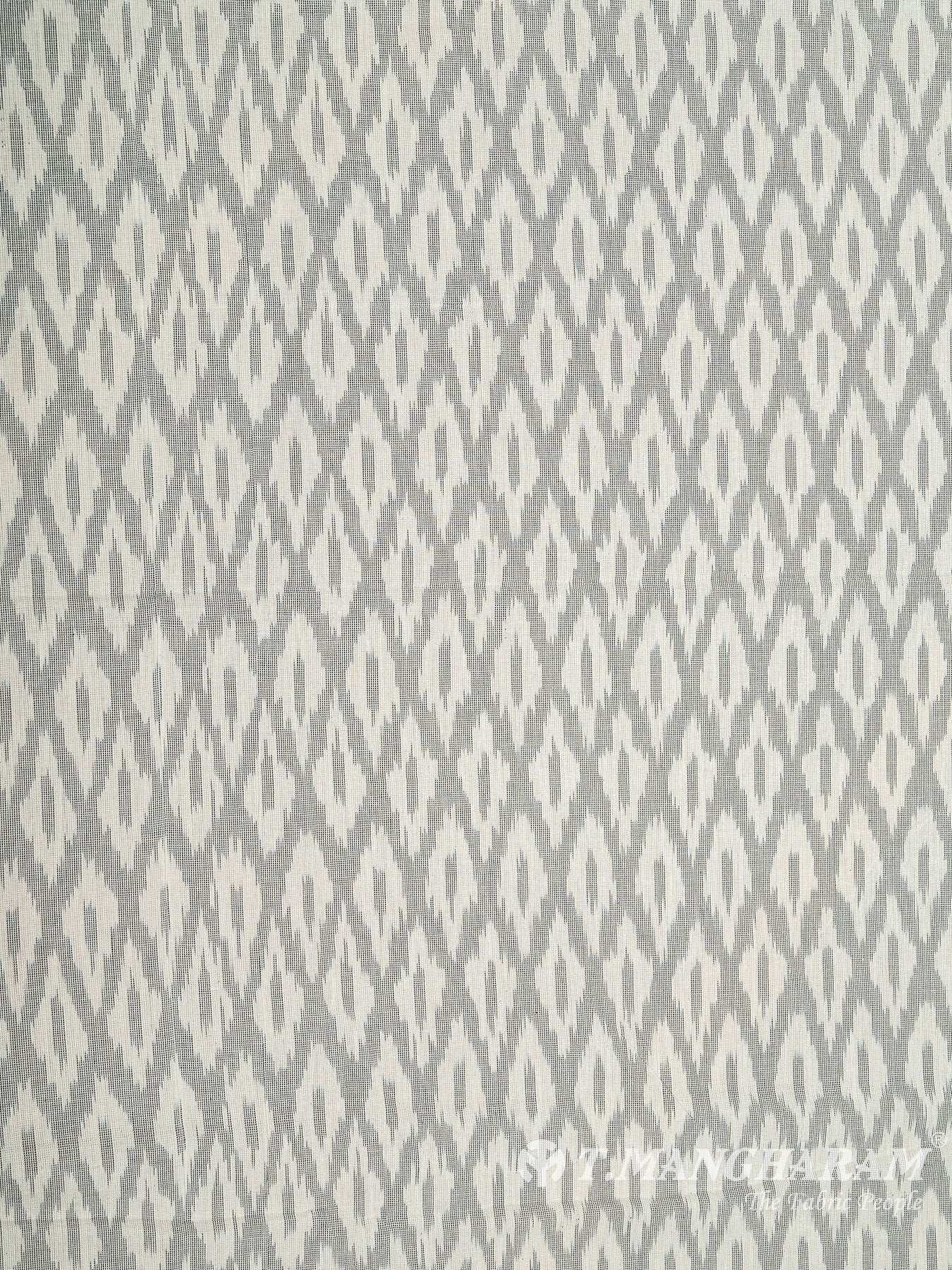 Off White Cotton Ikat Print Fabric - EB5813 view-3