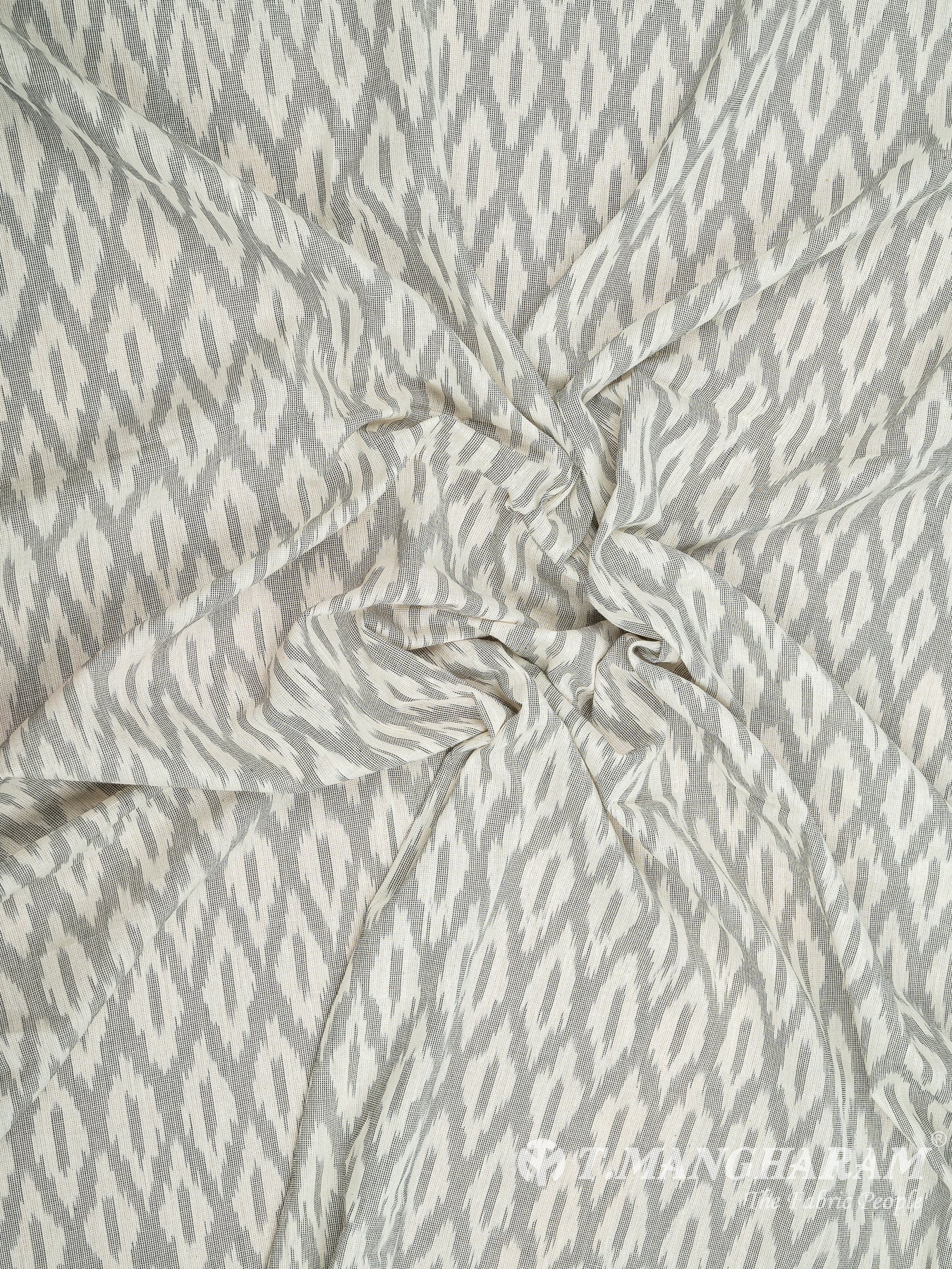 Off White Cotton Ikat Print Fabric - EB5813 view-4