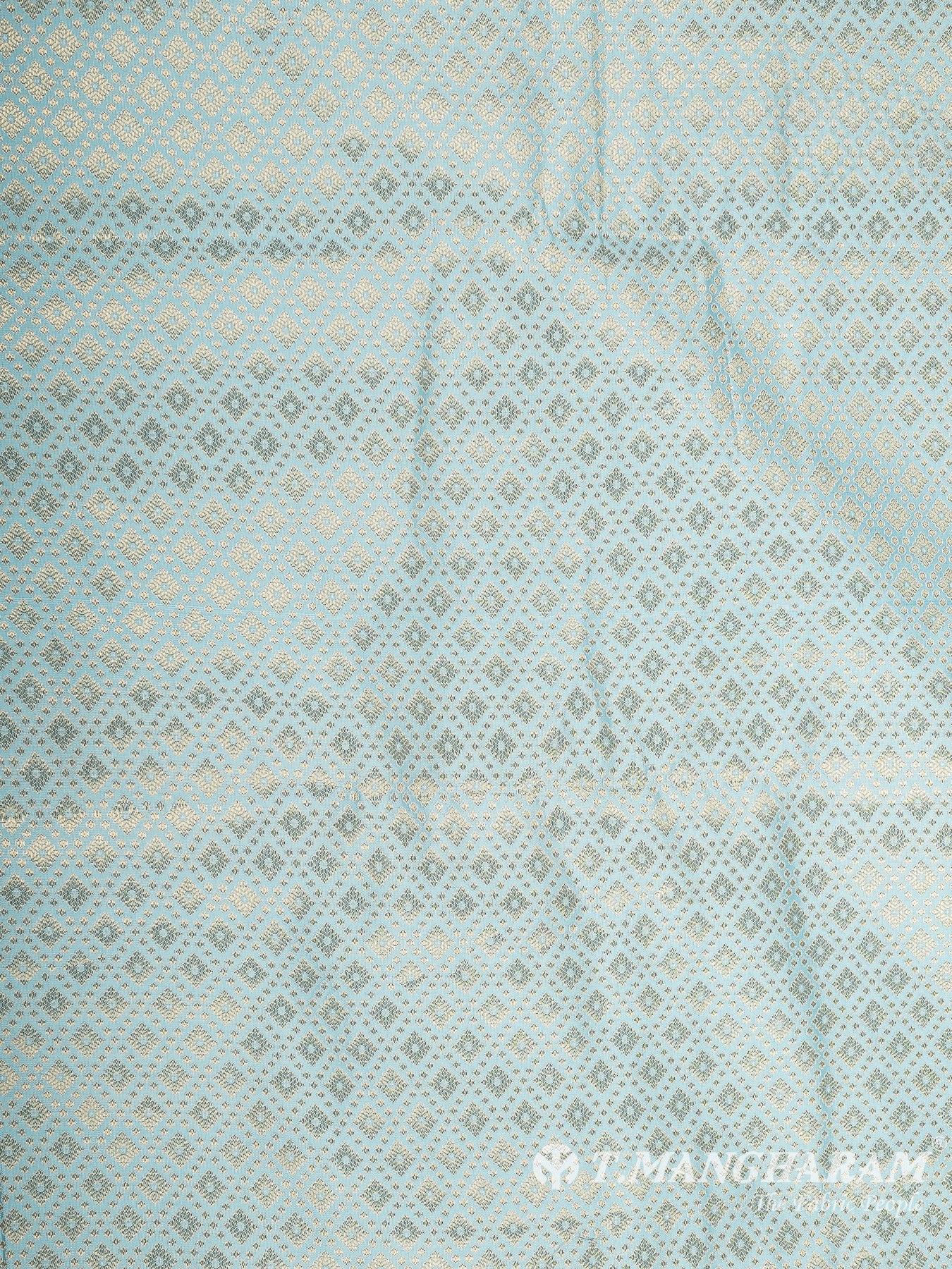 Green Semi Banaras Fabric - EB6717 view-3