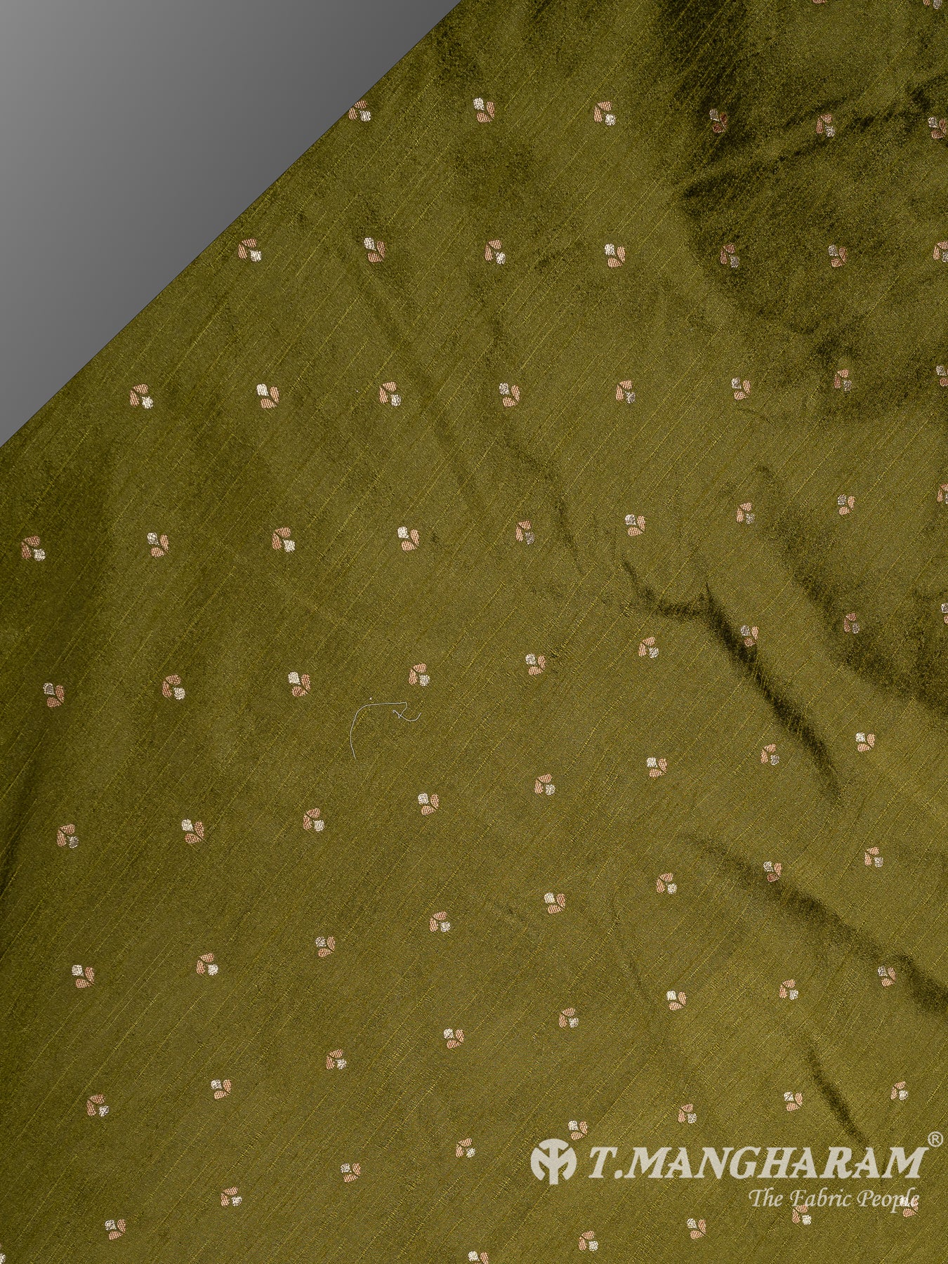 Green Semi Banaras Fabric - EC10138 view-2