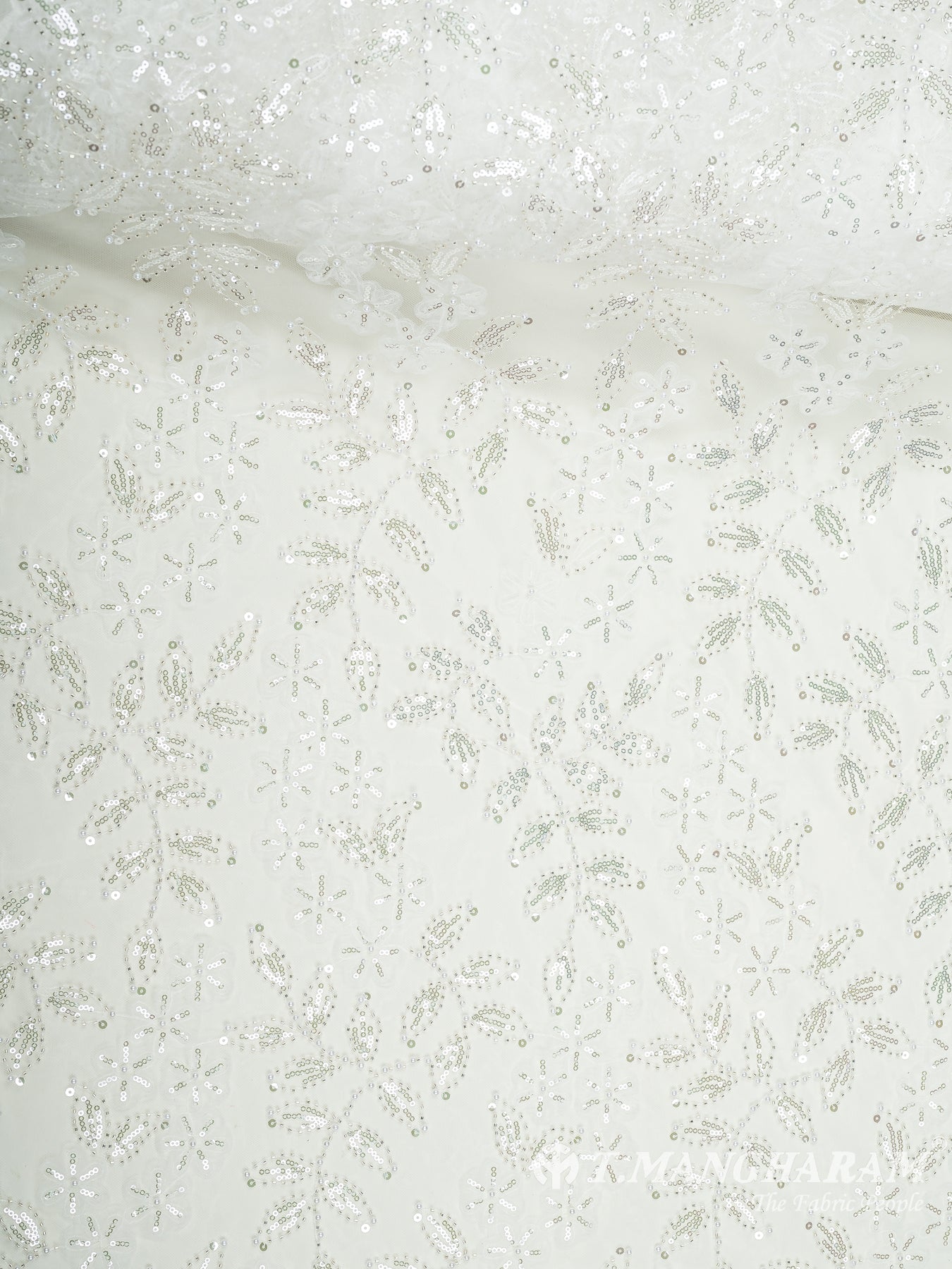 White Fancy Net Fabric - EC9339 view-3