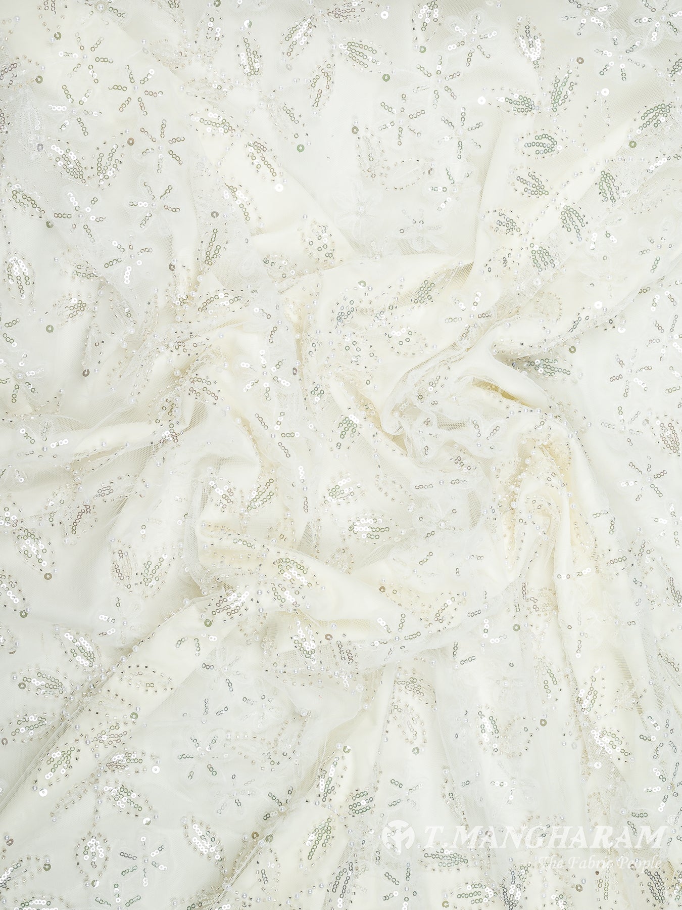 White Fancy Net Fabric - EC9339 view-4