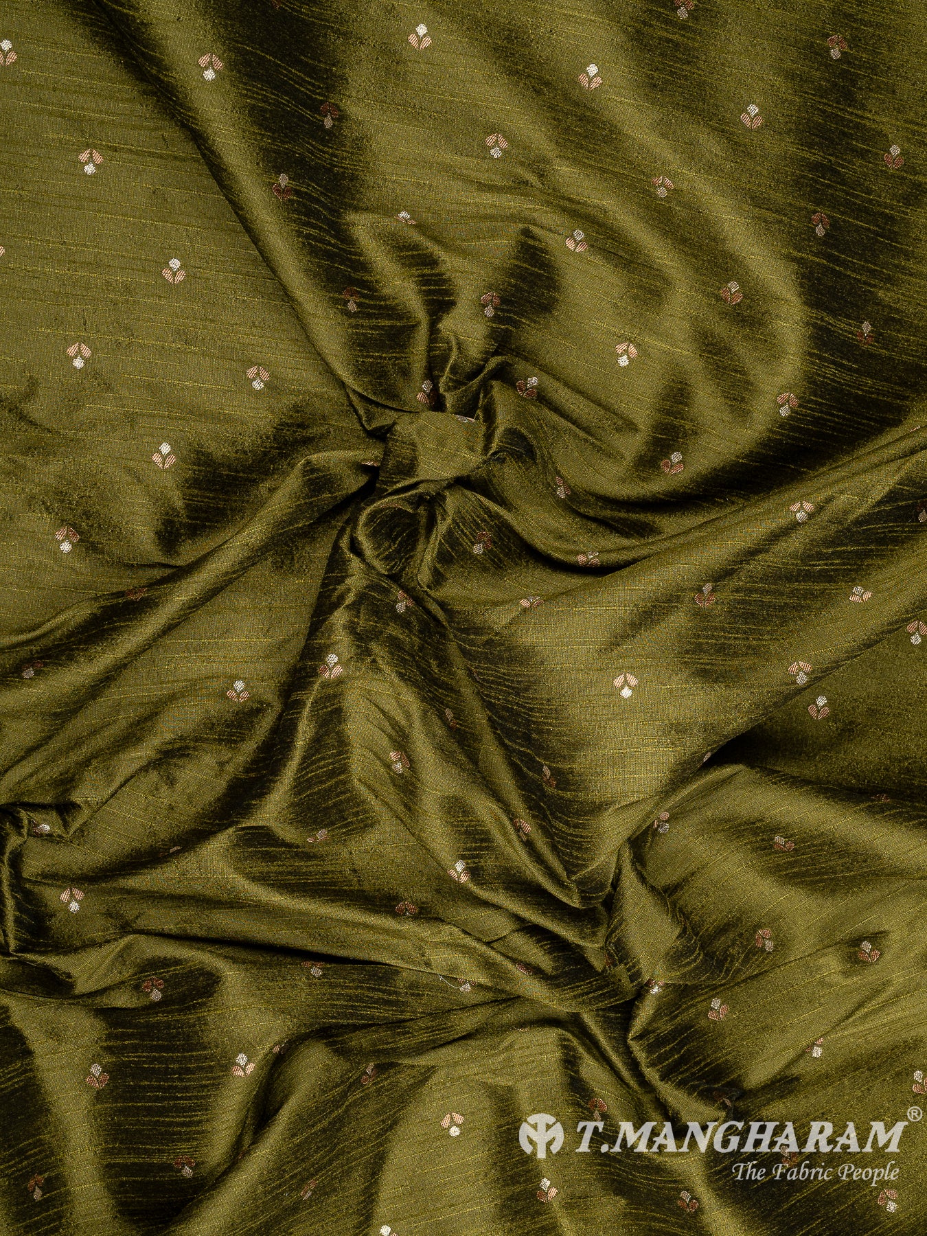 Green Semi Banaras Fabric - EC10138 view-4