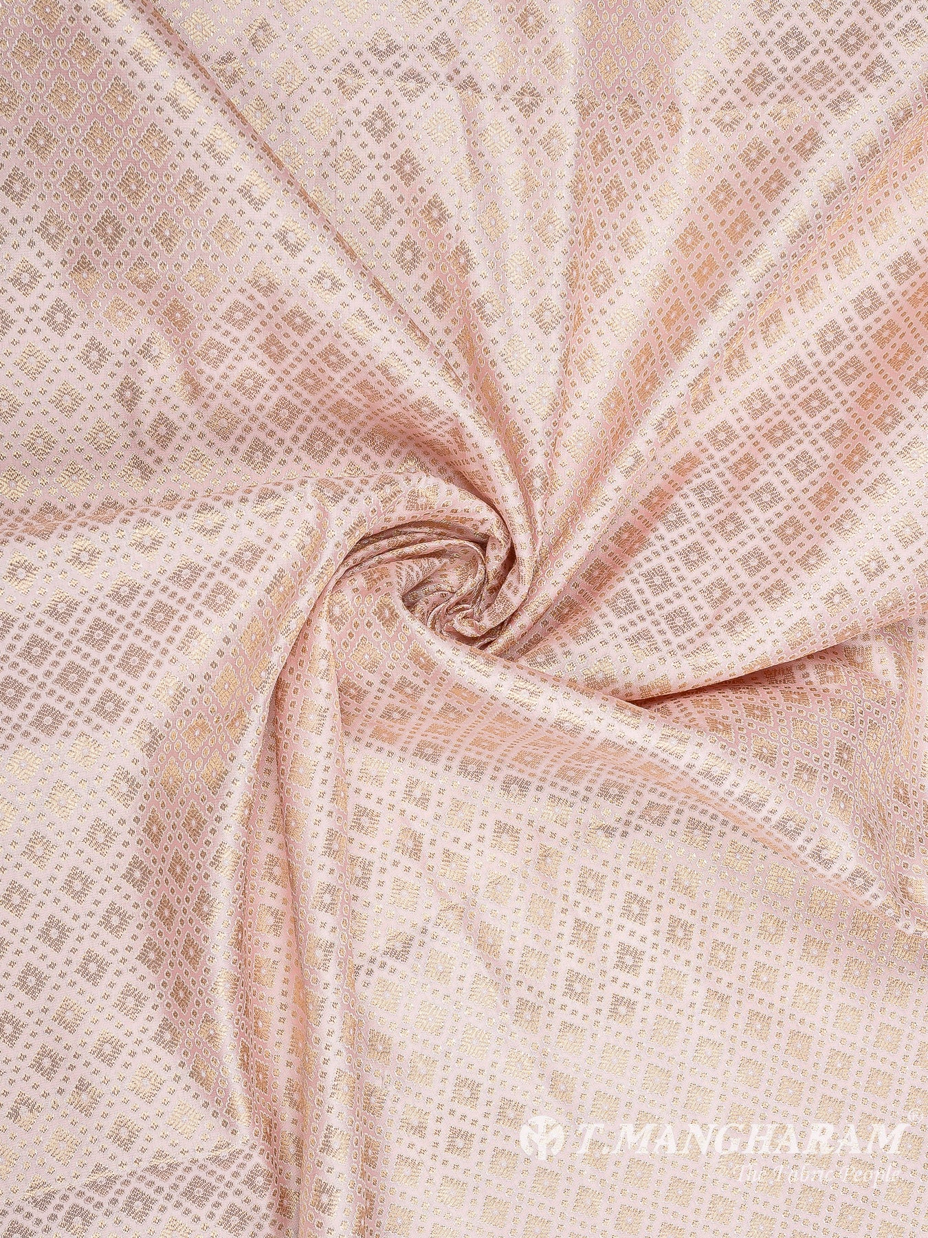 Baby Pink Semi Banaras Fabric - EB6703 view-1