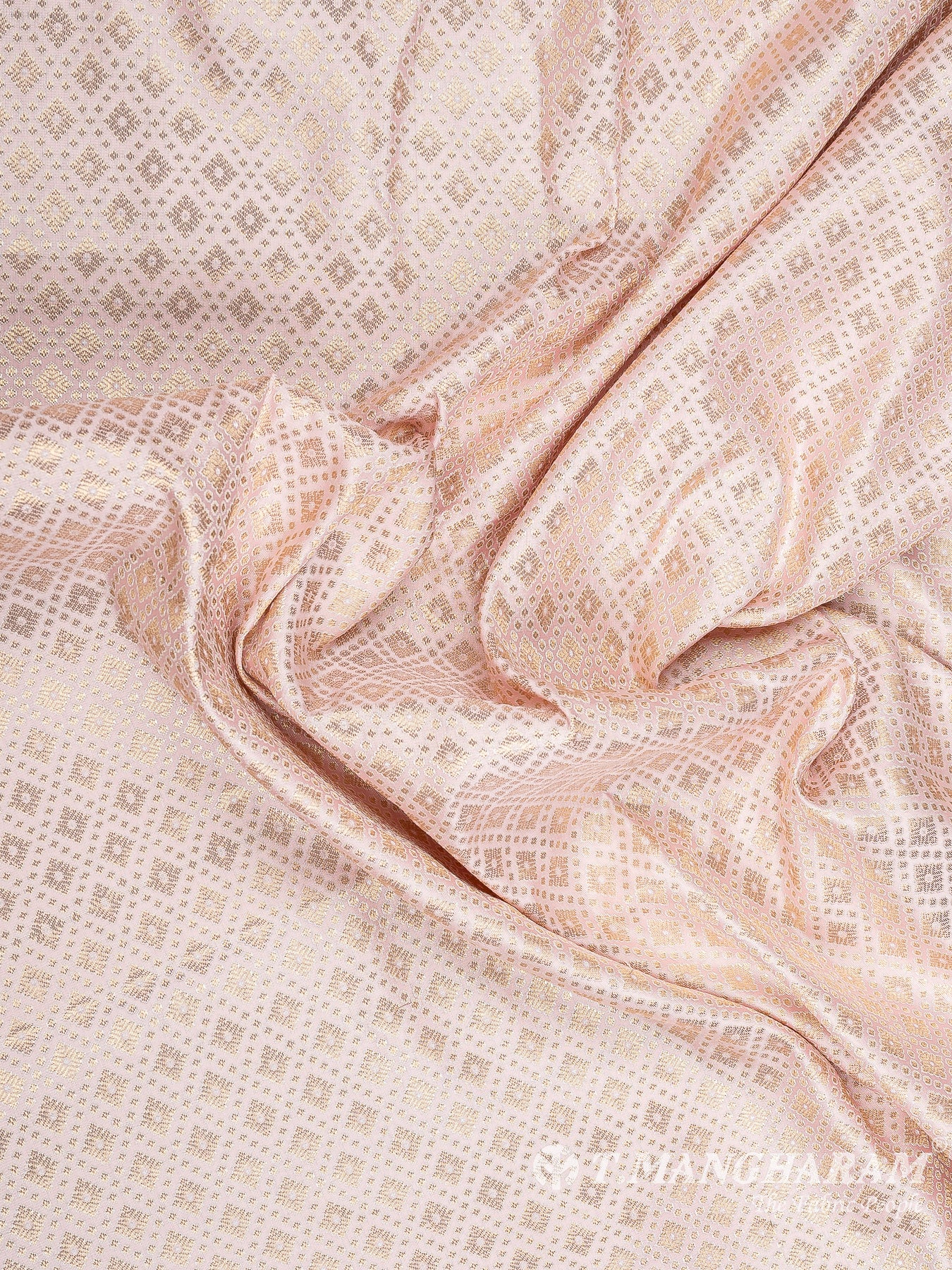 Baby Pink Semi Banaras Fabric - EB6703 view-4