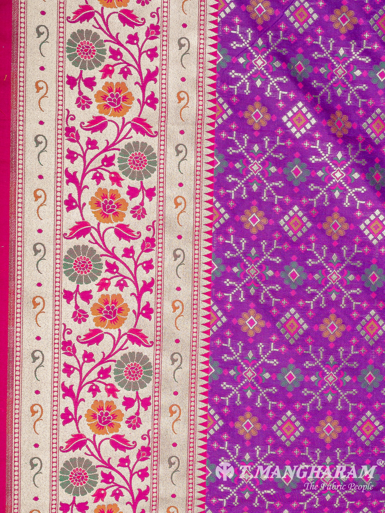 Purple Banaras Fabric - EB6592 view-3