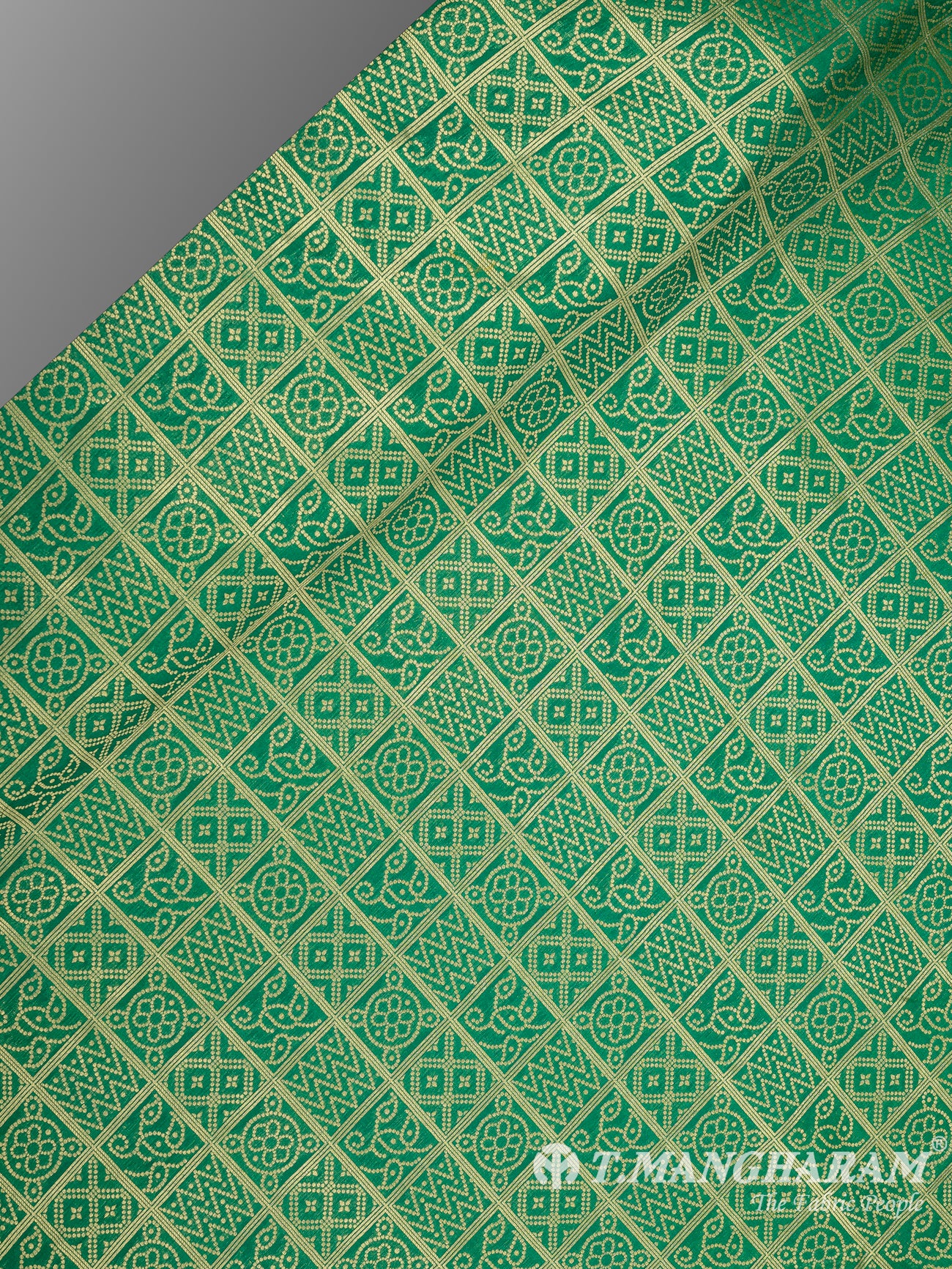 Green Banaras Fabric - EC9455 view-2