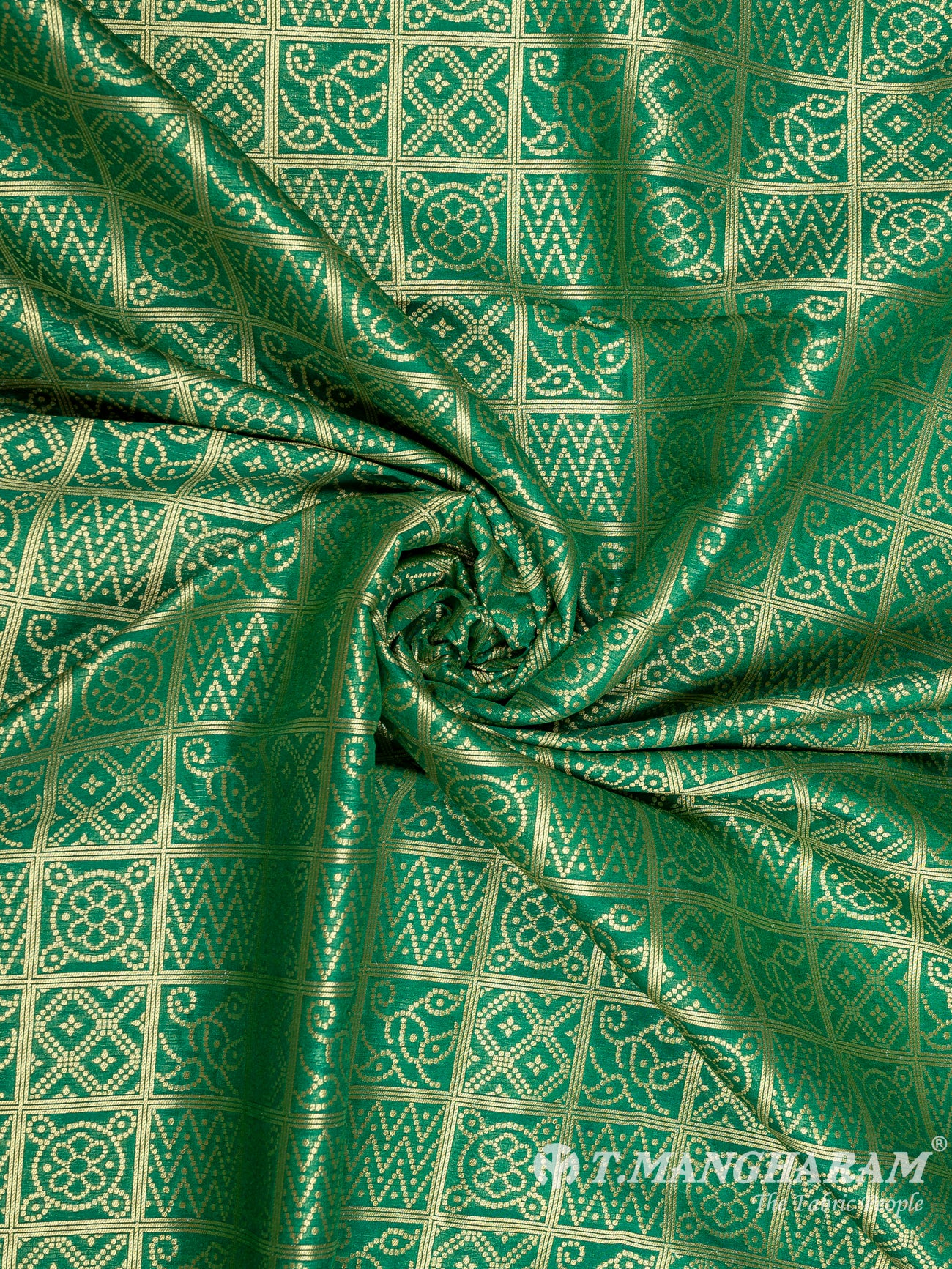 Green Banaras Fabric - EC9455 view-1