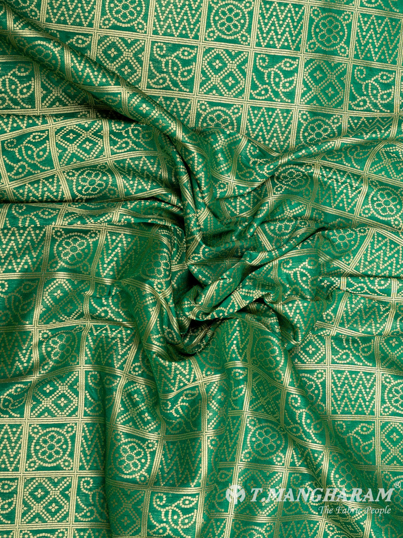 Green Banaras Fabric - EC9455 view-4