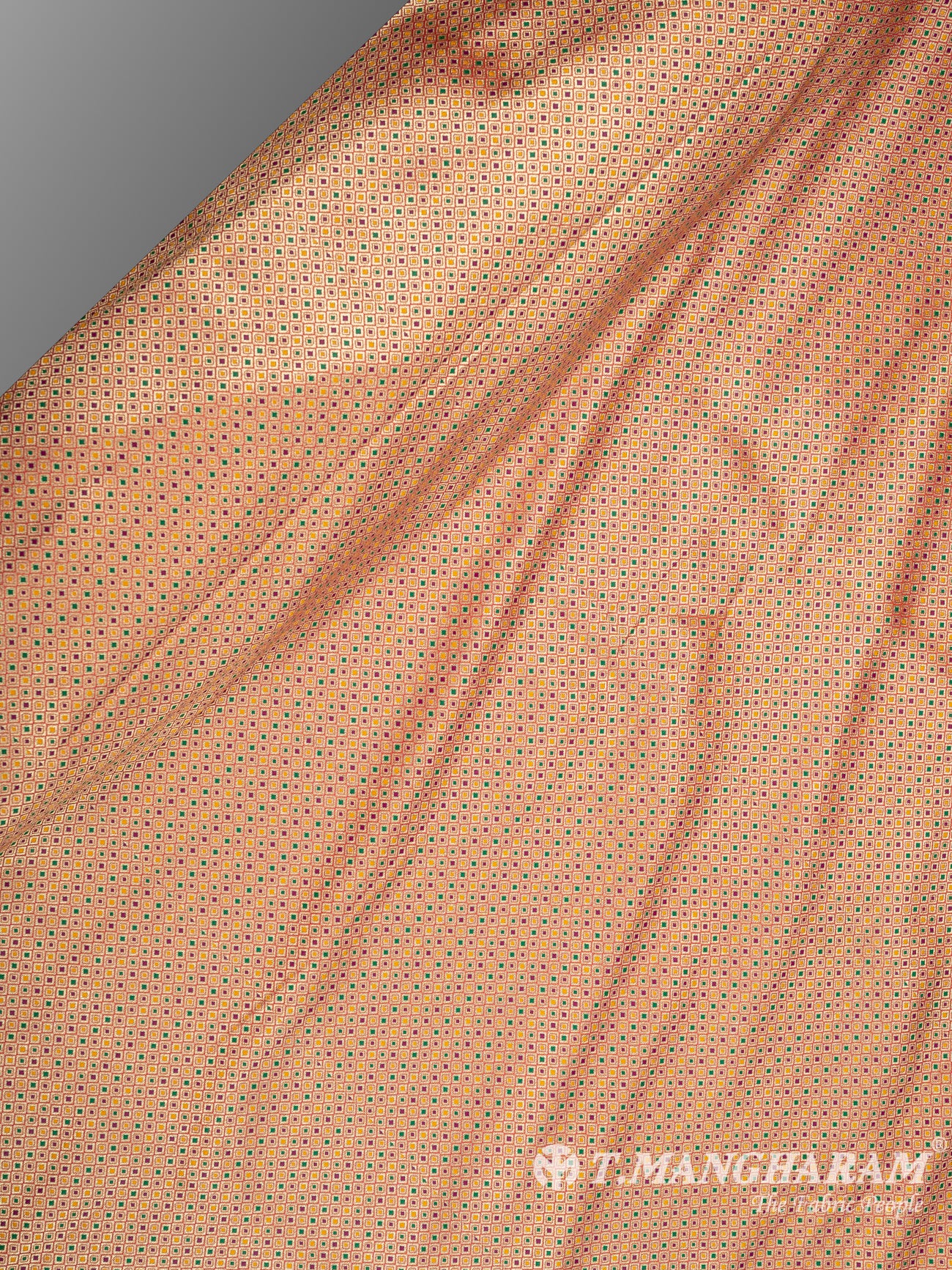 Peach Banaras Fabric - EC9466 view-2