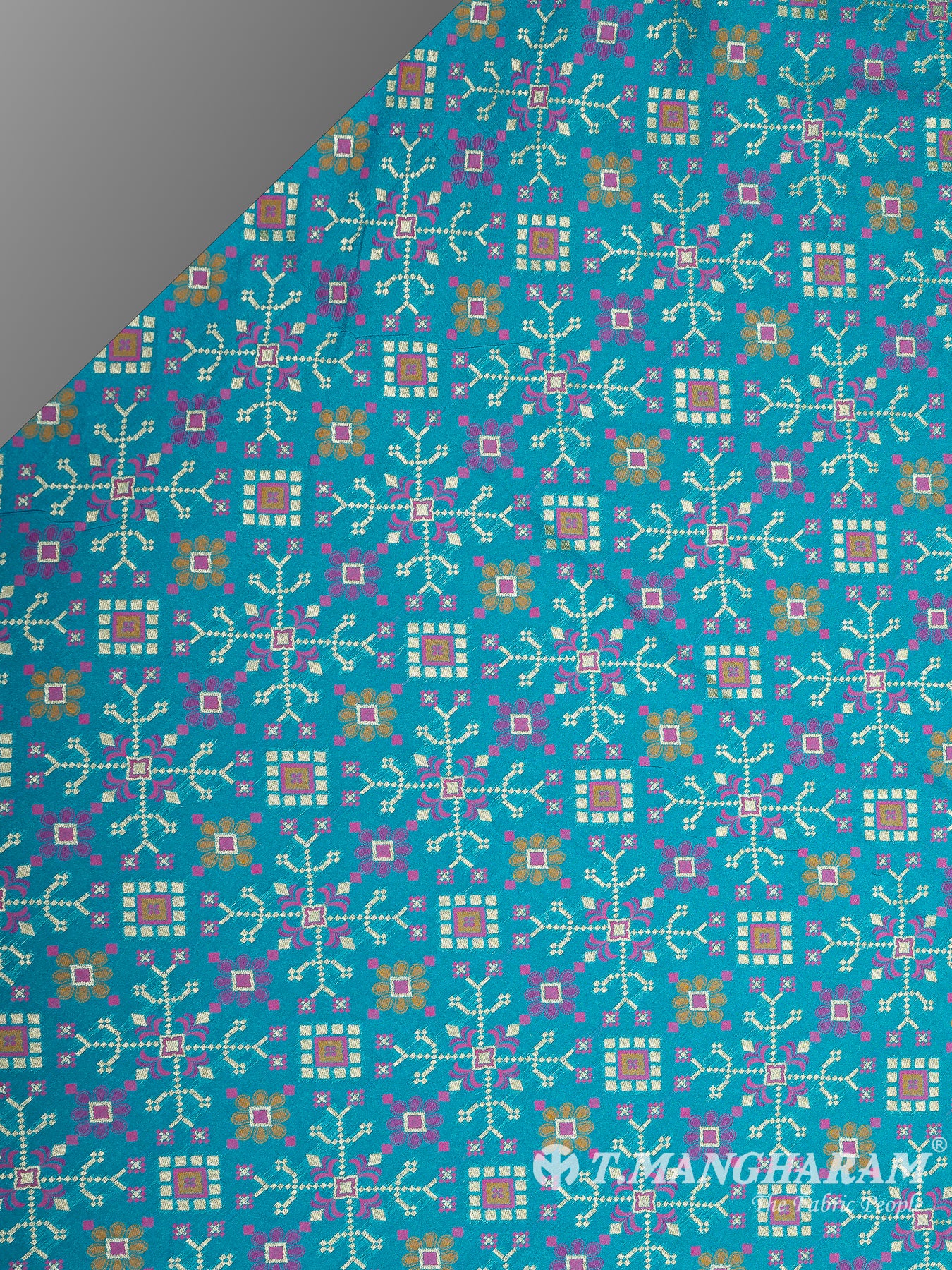 Blue Banaras Fabric - EB6582 view-2