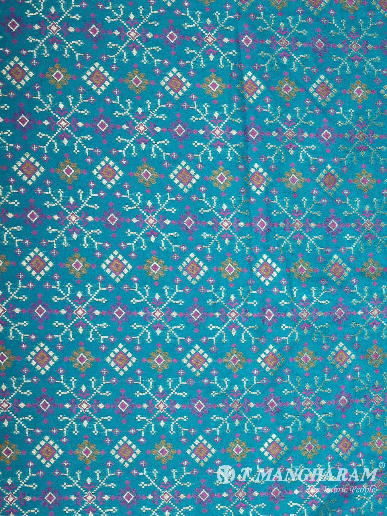 Blue Banaras Fabric - EB6582 view-4